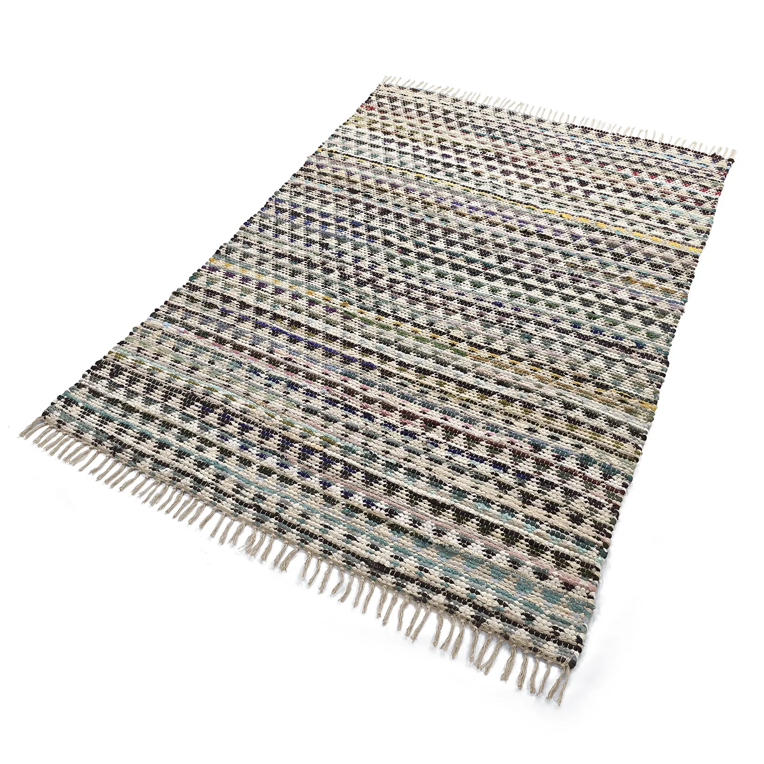 Alfombra de trapo - Lindby (azul/multicolor)