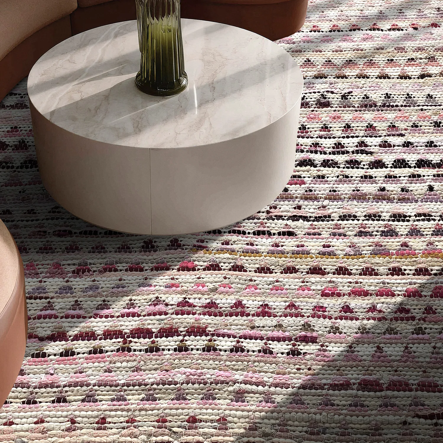Alfombra de trapo - Lindby (rosa/multicolor)