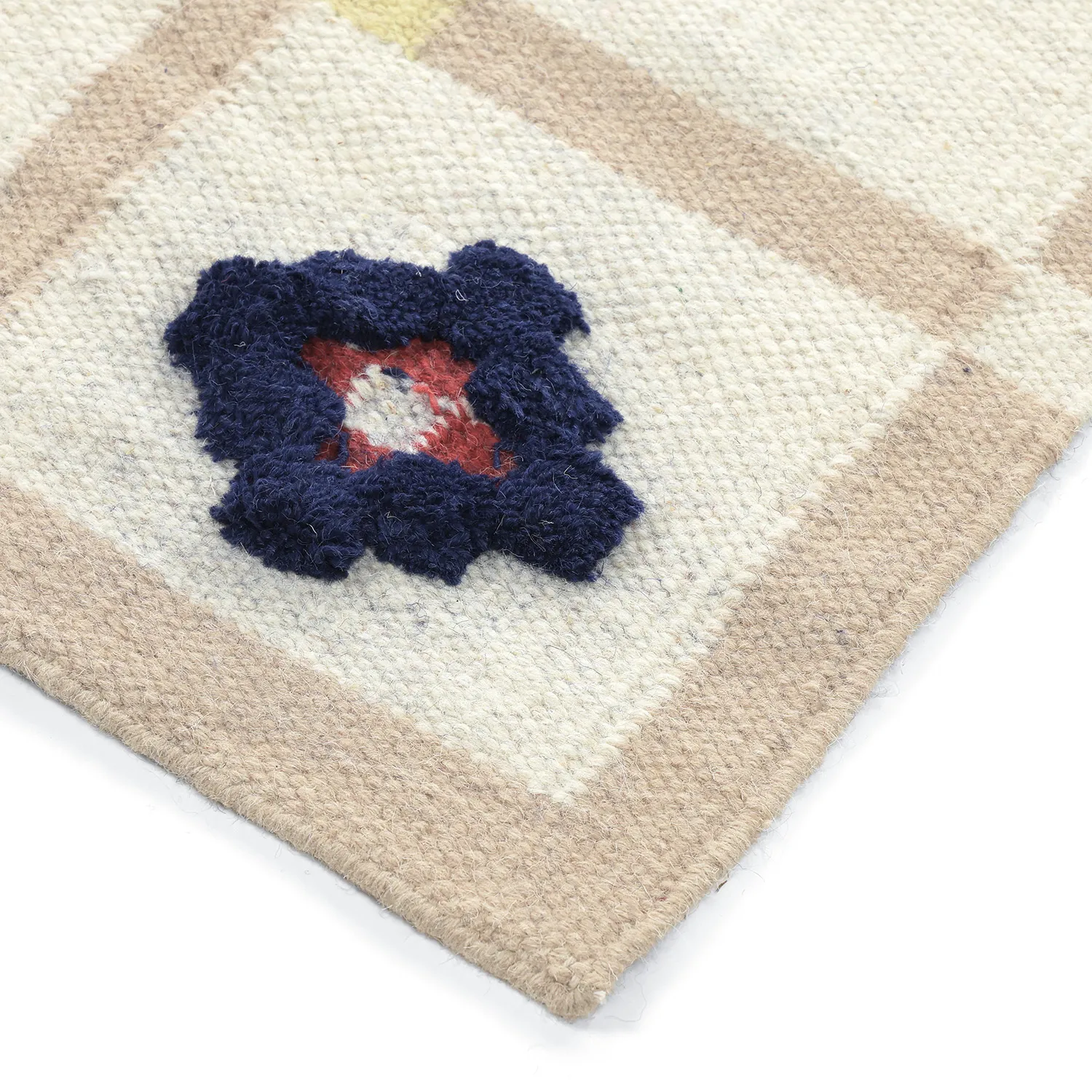 Alfombra de Lana - Lausanne Flatweave Tufted Premium (blanco/beige)
