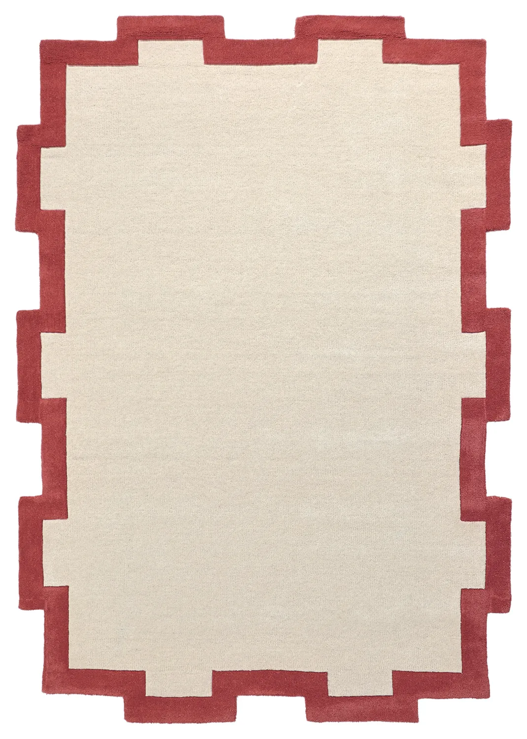 Alfombra de Lana - Agra Hand Tufted Wool Premium (crema/rojo)