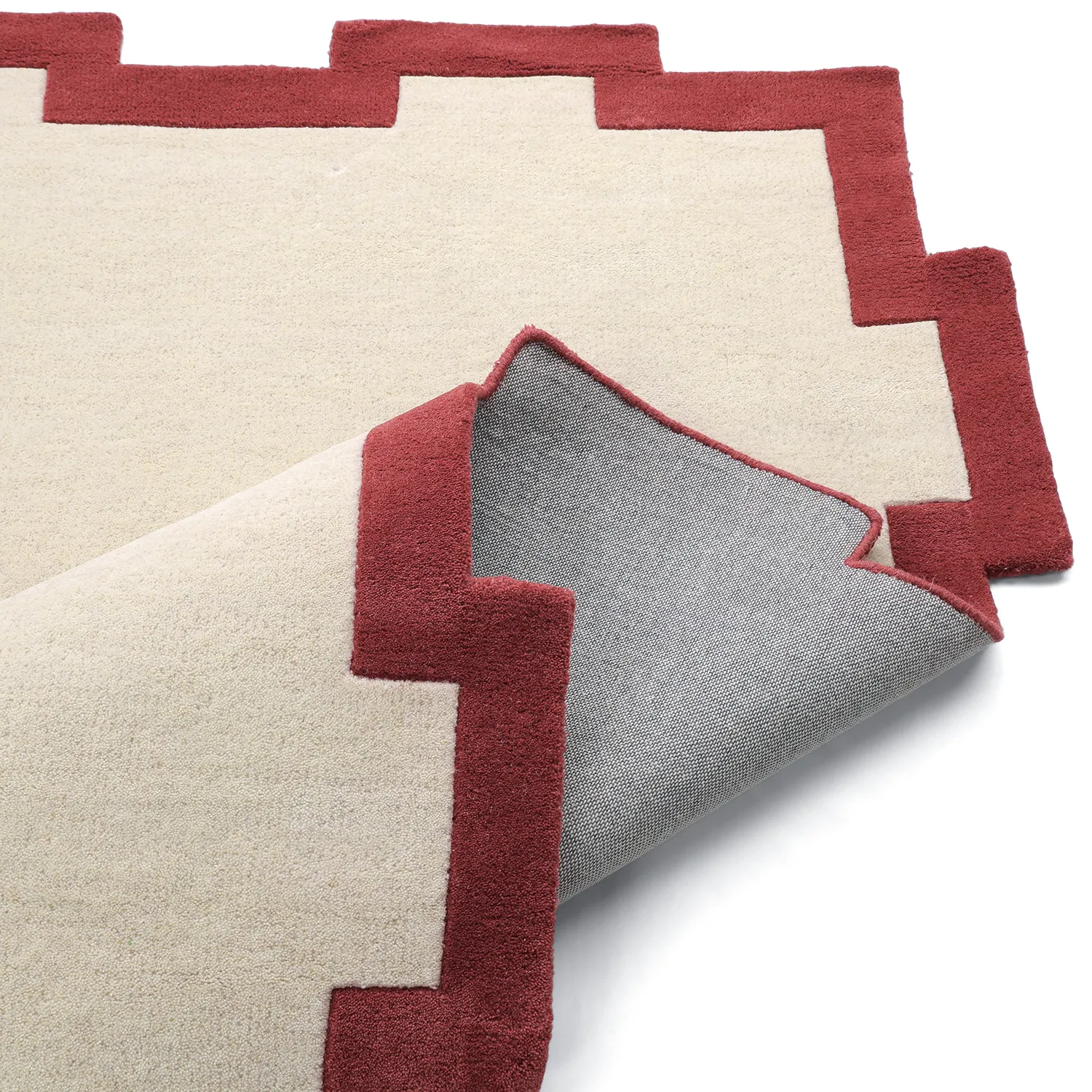 Alfombra de Lana - Agra Hand Tufted Wool Premium (crema/rojo)