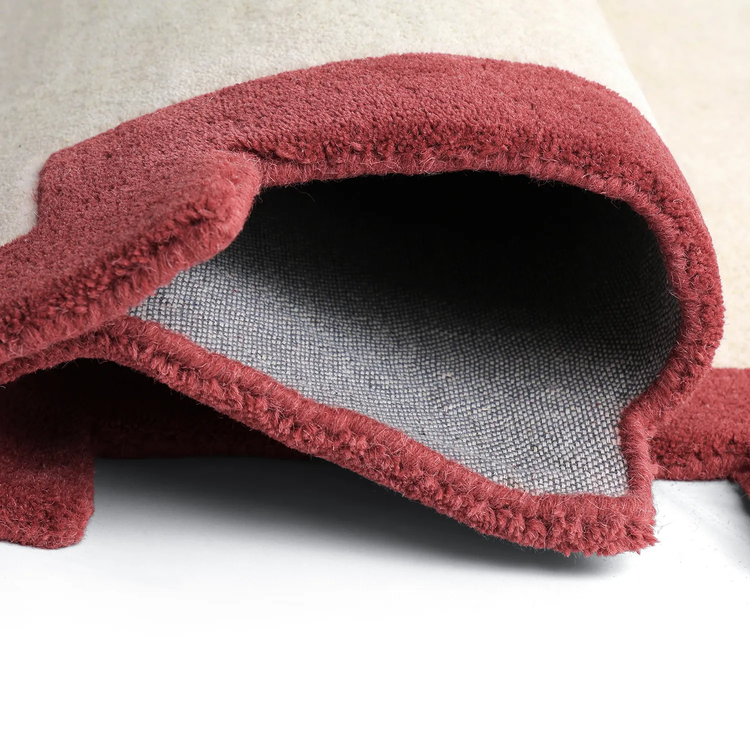 Alfombra de Lana - Agra Hand Tufted Wool Premium (crema/rojo)