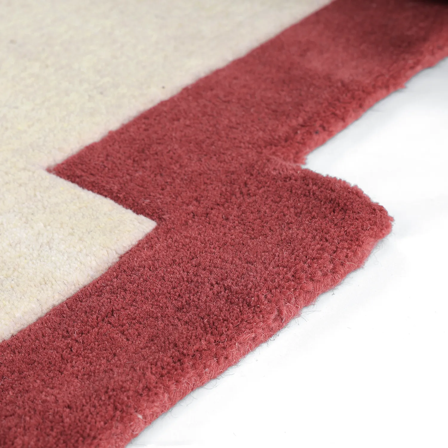 Alfombra de Lana - Agra Hand Tufted Wool Premium (crema/rojo)