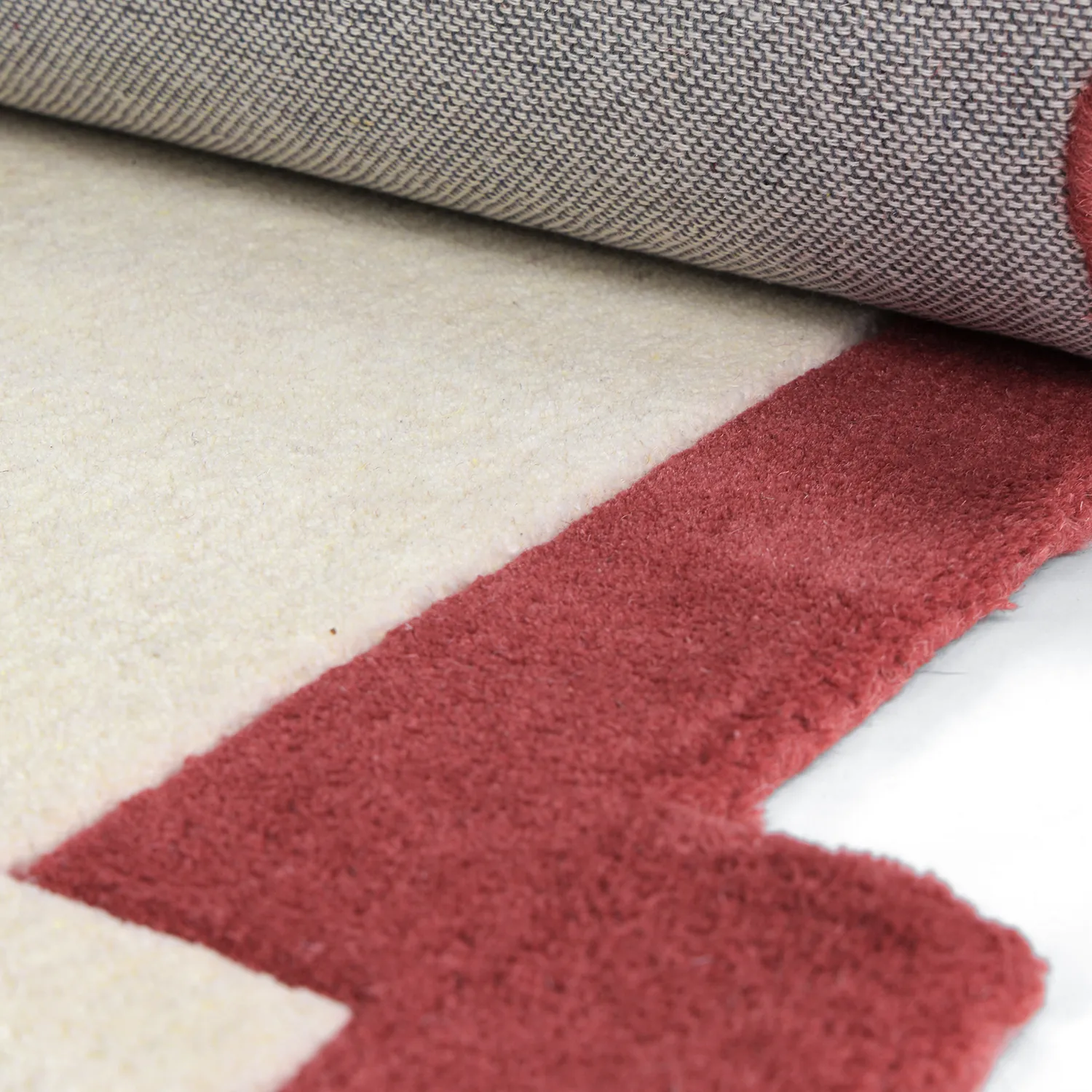 Alfombra de Lana - Agra Hand Tufted Wool Premium (crema/rojo)