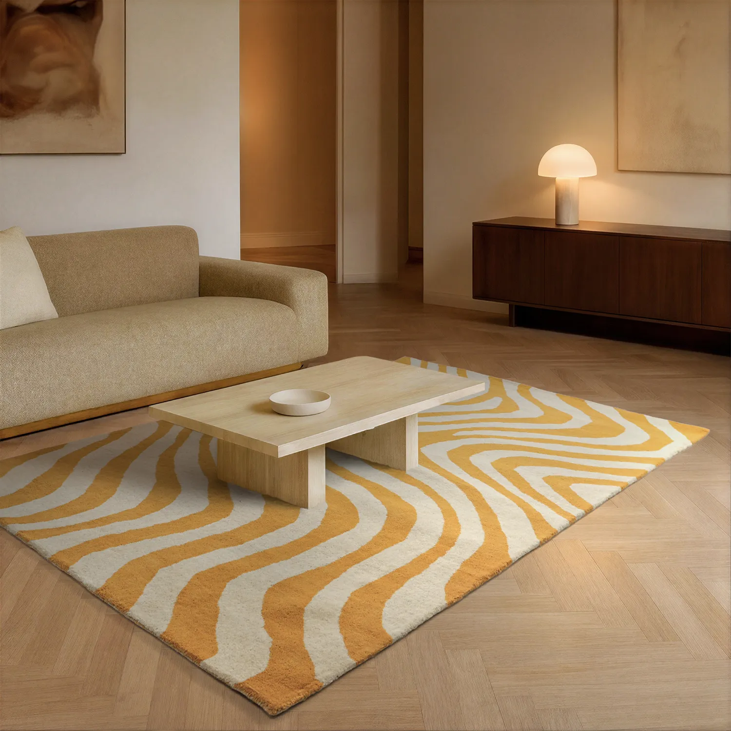 Alfombra de Lana - Aiz Hand Tufted Wool Premium (amarillo)