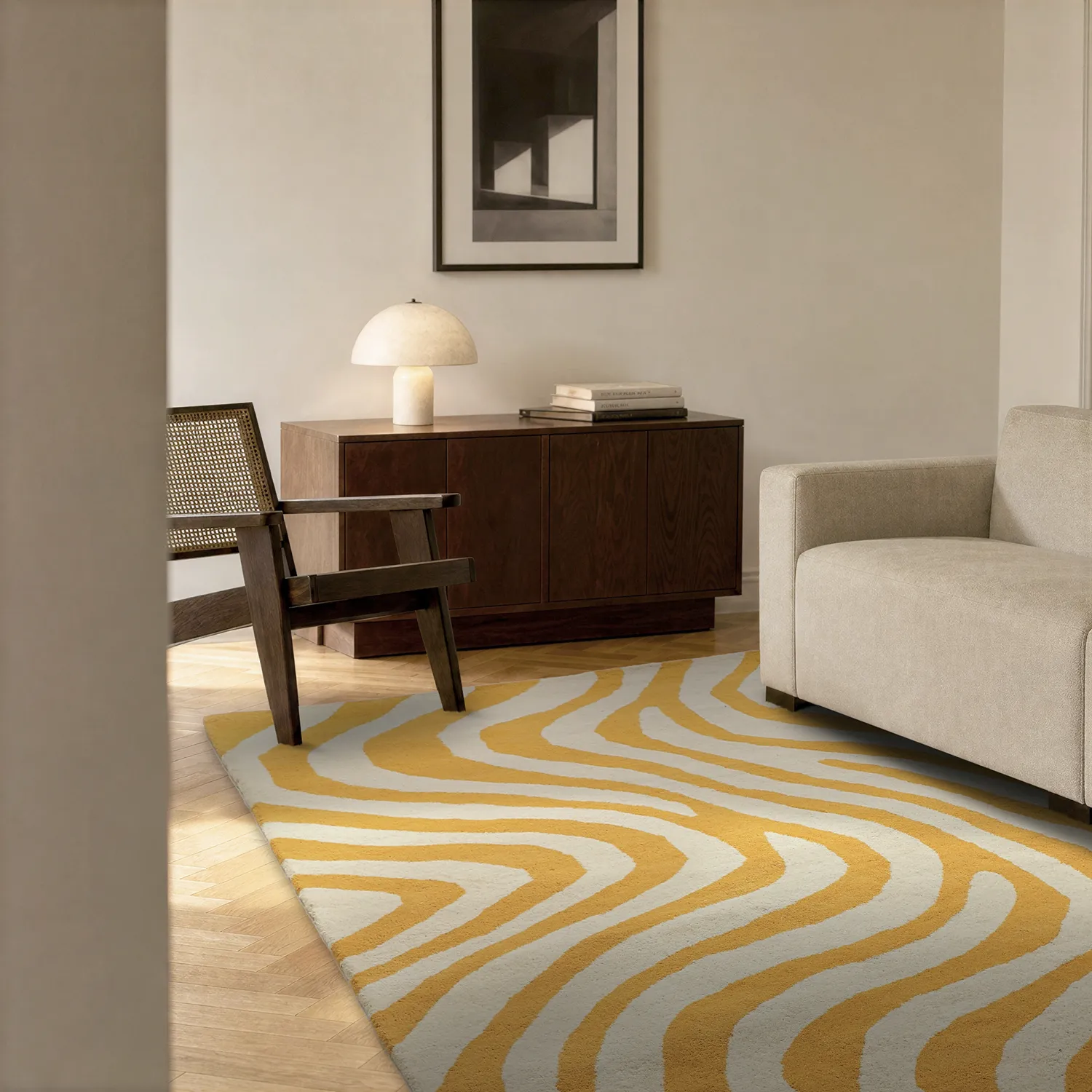 Alfombra de Lana - Aiz Hand Tufted Wool Premium (amarillo)