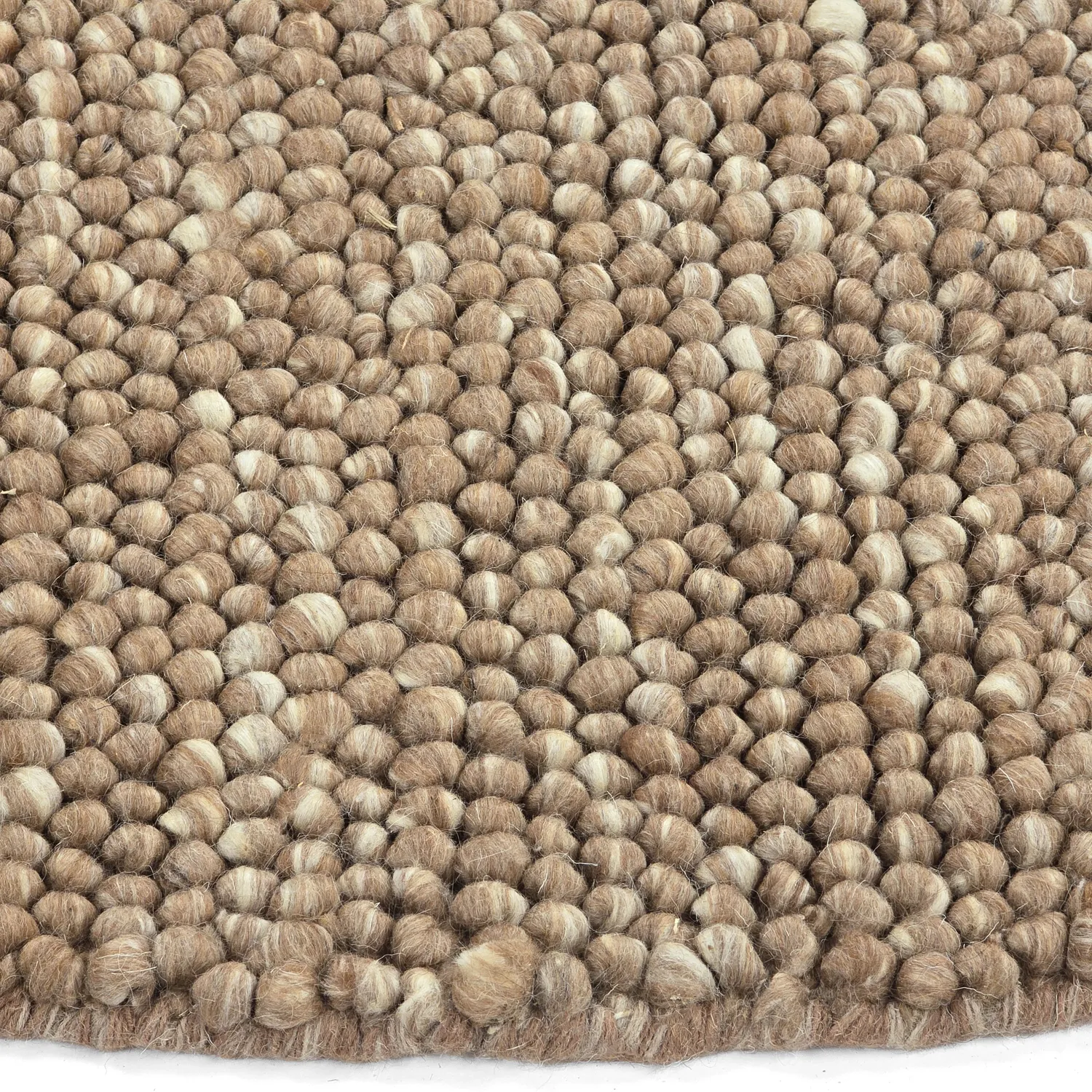 Alfombras redondeadas - Avafors Wool Bubble (marrón claro/blanco)