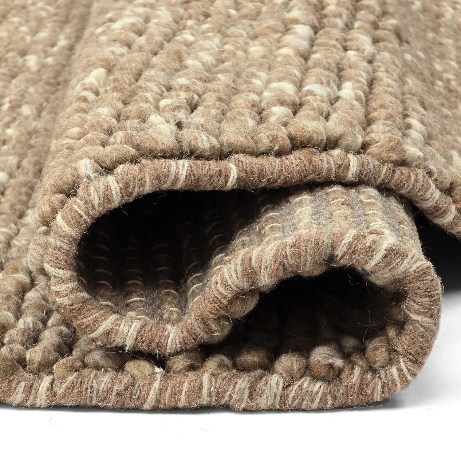 Alfombras redondeadas - Avafors Wool Bubble (marrón claro/blanco)