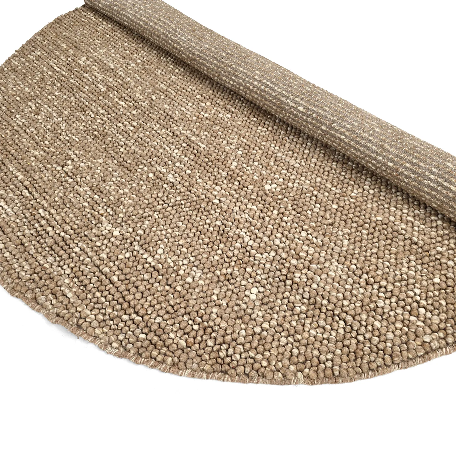 Alfombras redondeadas - Avafors Wool Bubble (marrón claro/blanco)