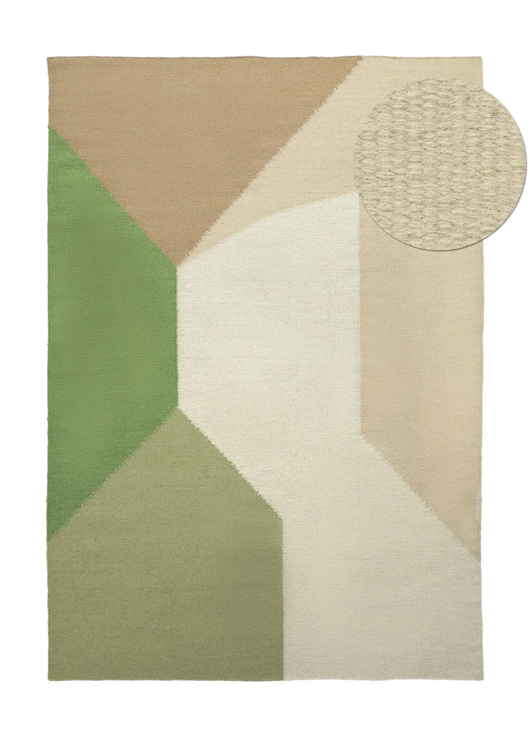 Alfombra de Lana - Aveiro (verde/multicolor)