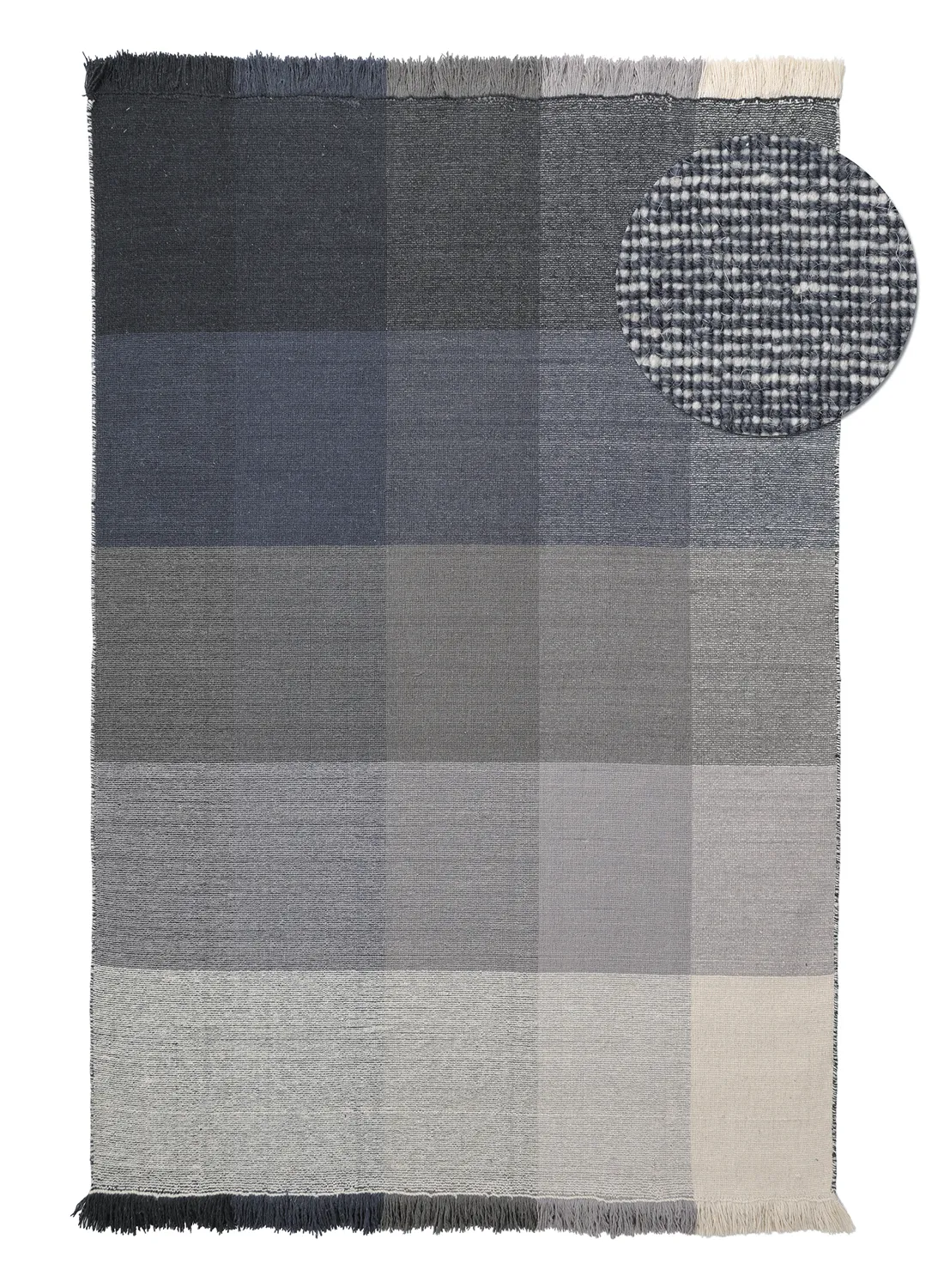 Alfombra de Lana - Chaves (azul/gris/blanco)