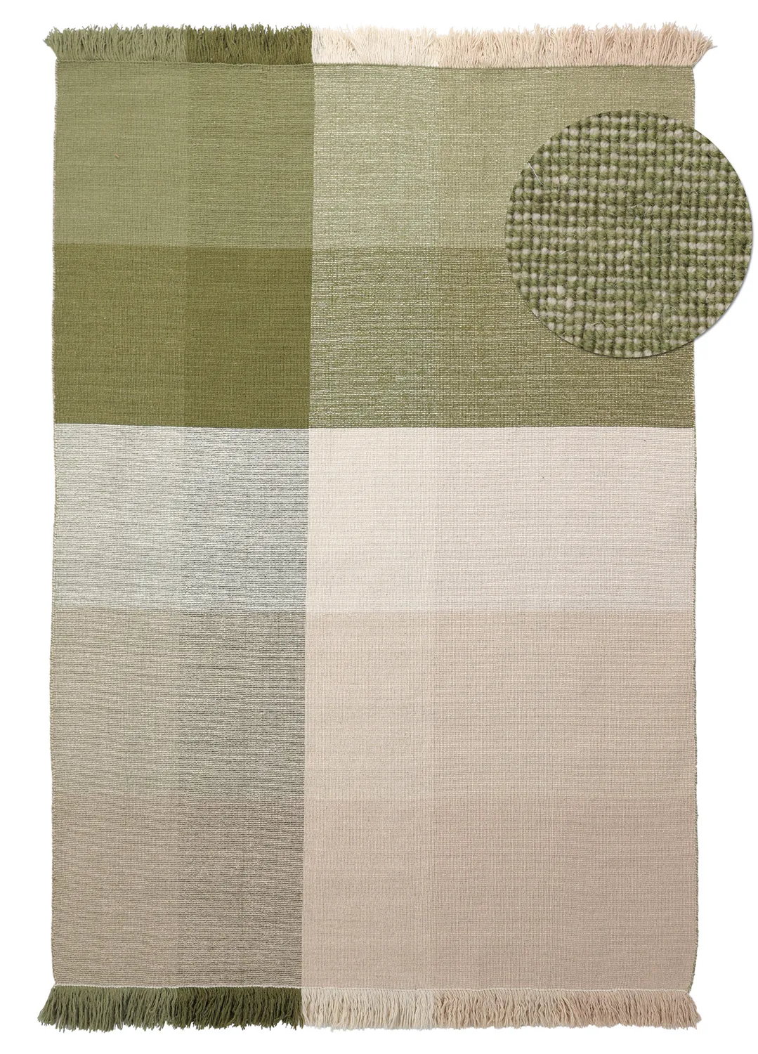 Alfombra de Lana - Chaves (verde/beige)
