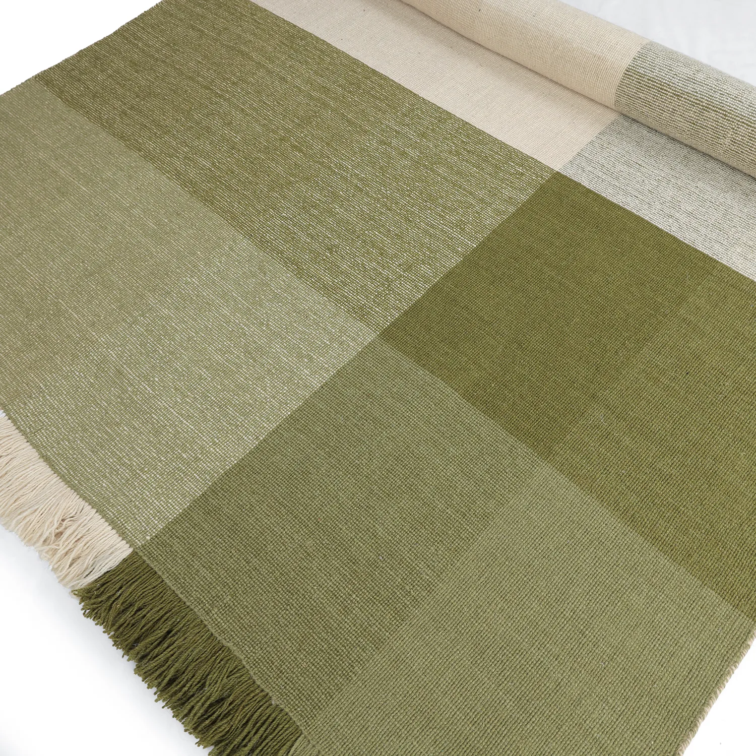 Alfombra de Lana - Chaves (verde/beige)