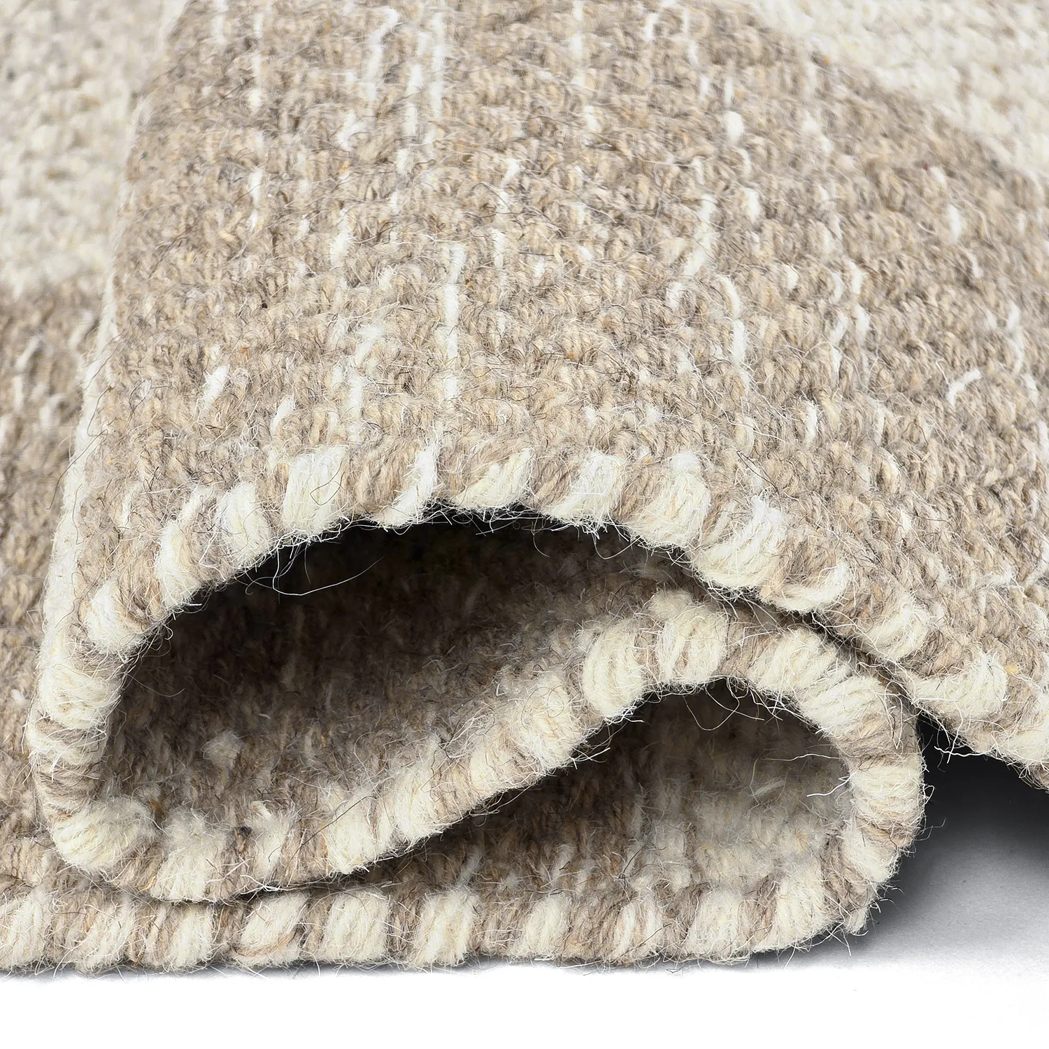 Alfombra de Lana - Dundee (beige/blanco)