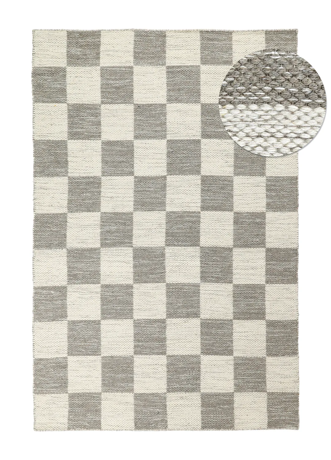 Alfombra de Lana - Dundee (gris/blanco)