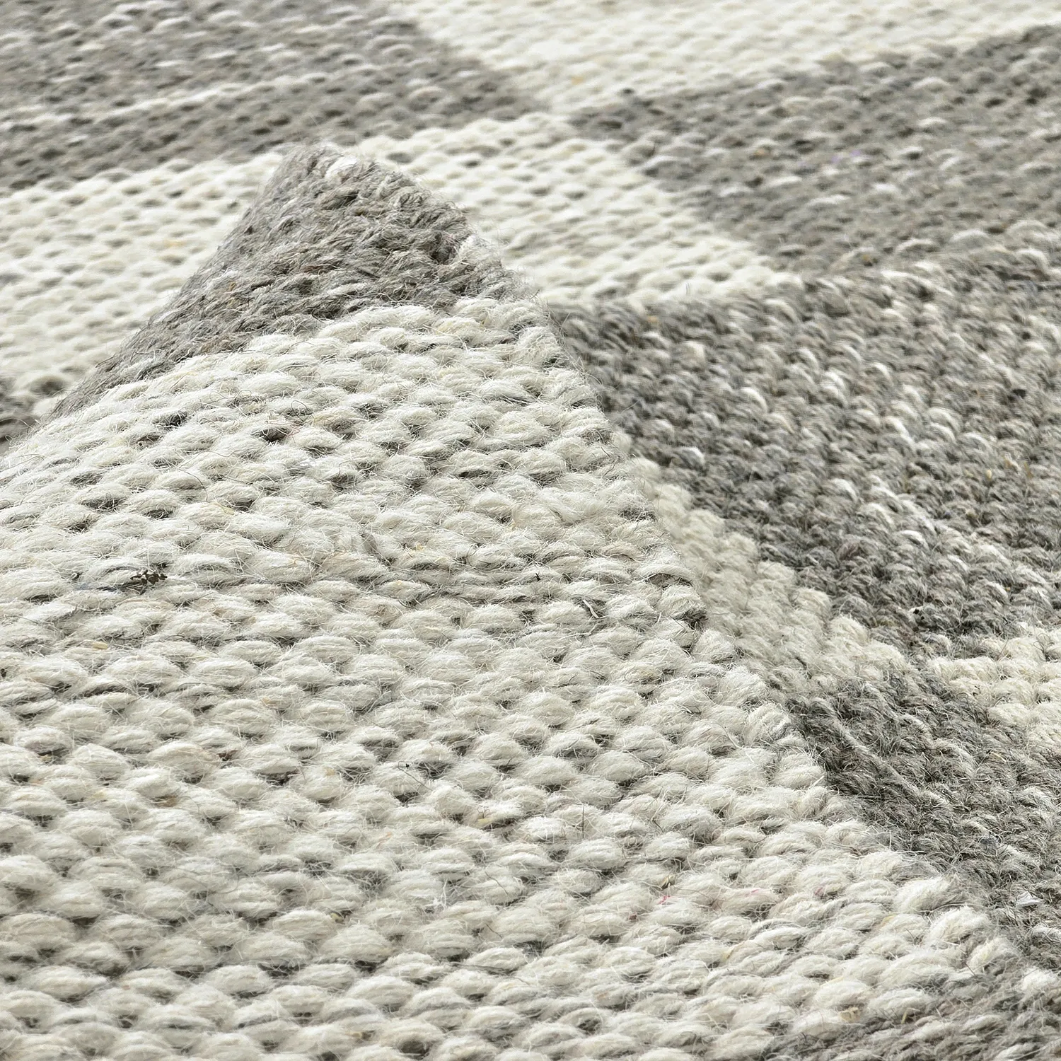 Alfombra de Lana - Dundee (gris/blanco)