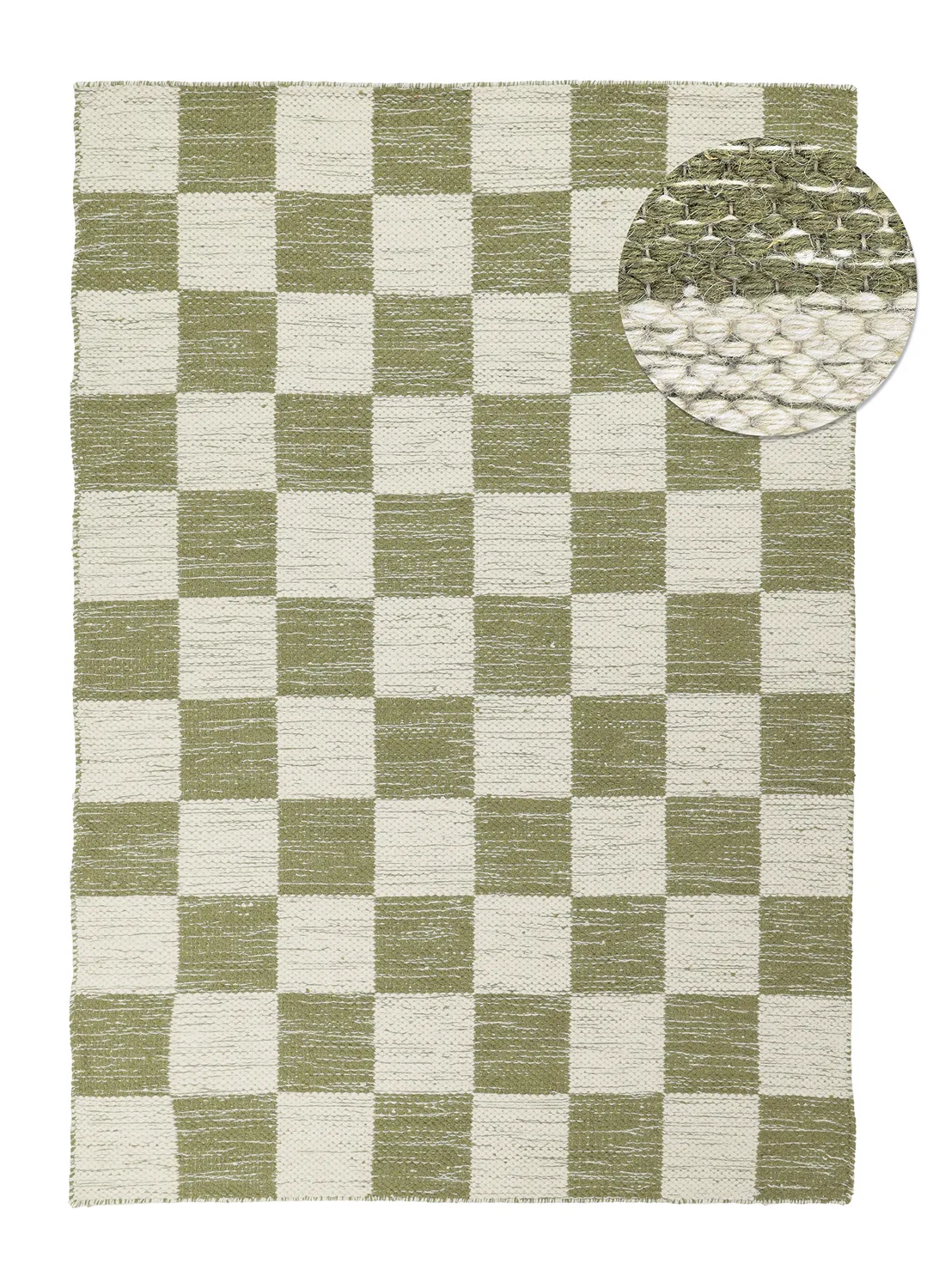 Alfombra de Lana - Dundee (verde/blanco)