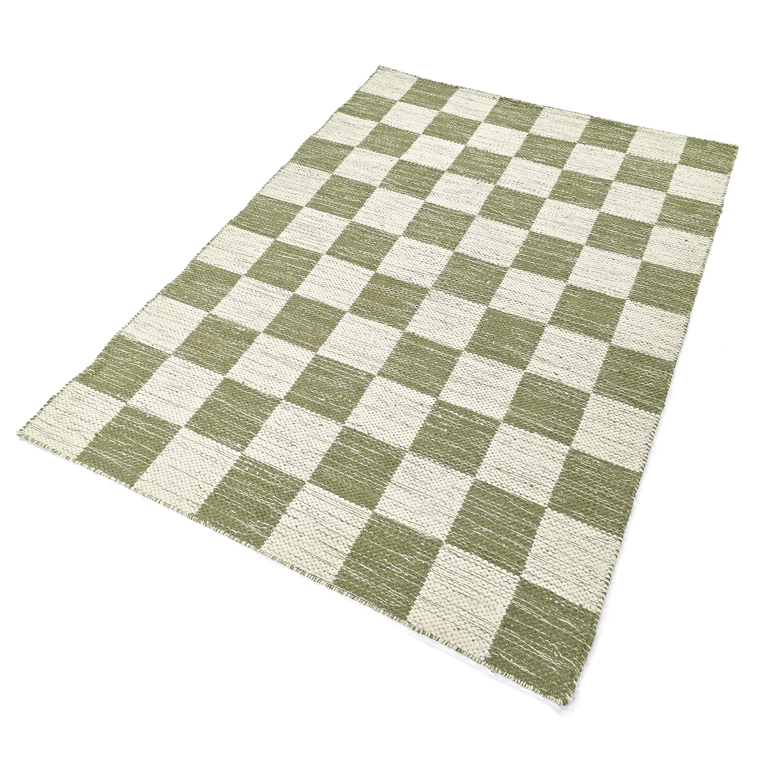 Alfombra de Lana - Dundee (verde/blanco)