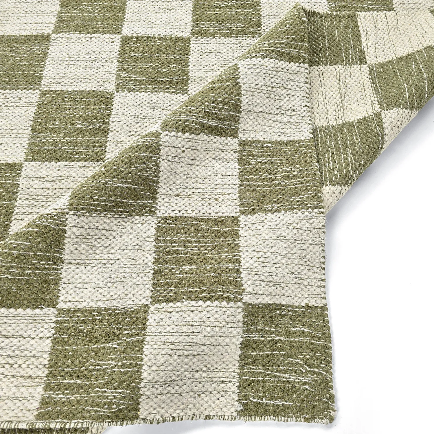 Alfombra de Lana - Dundee (verde/blanco)