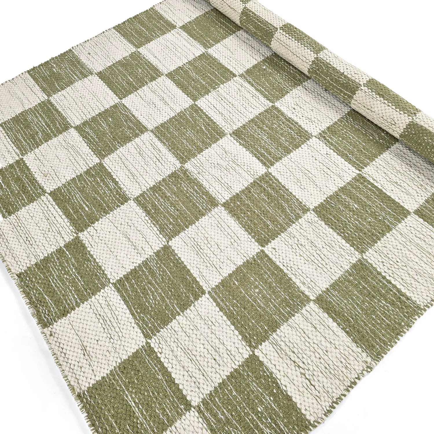 Alfombra de Lana - Dundee (verde/blanco)