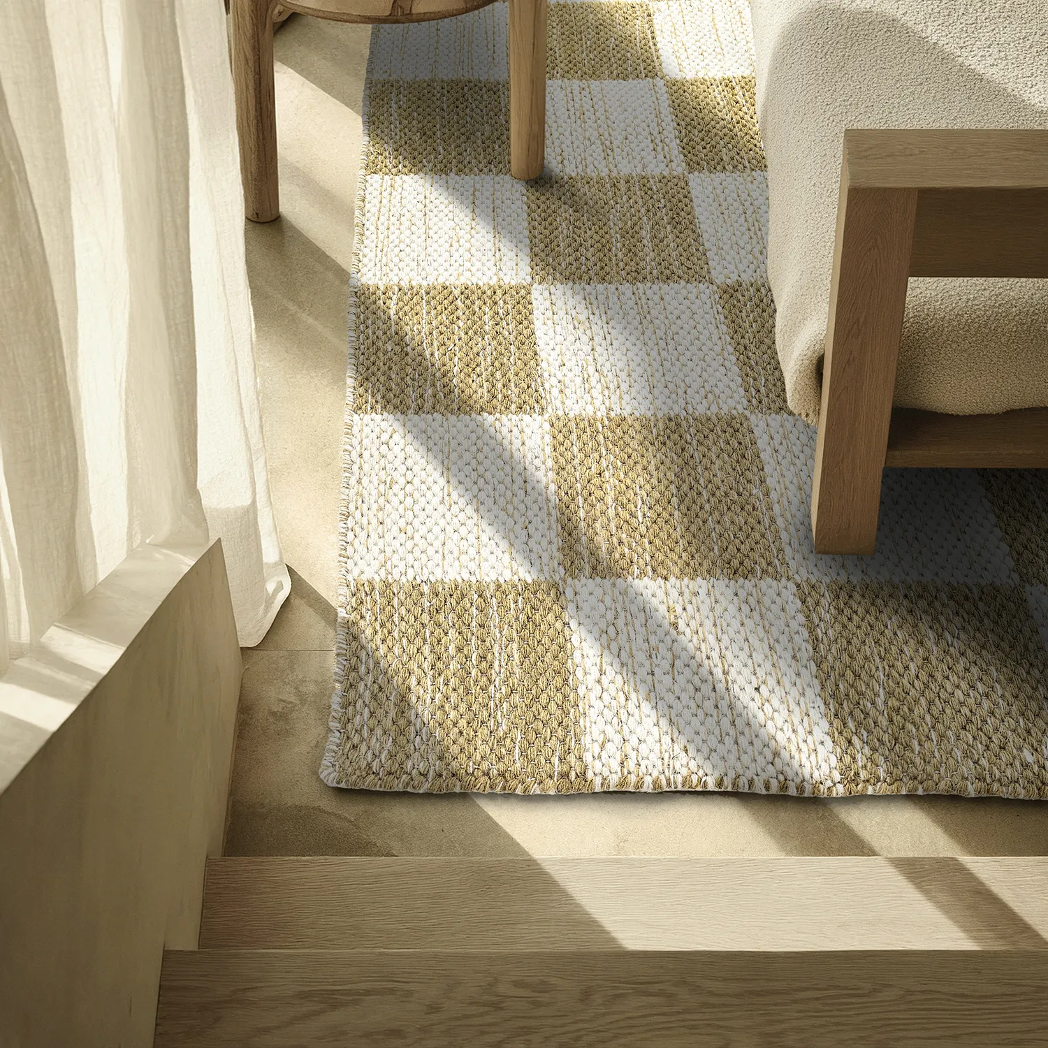 Alfombra de Lana - Dundee (amarillo/blanco)