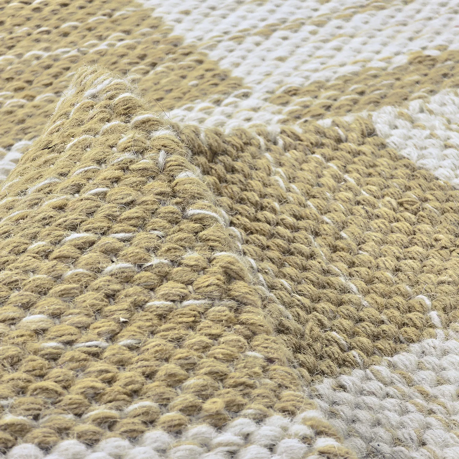 Alfombra de Lana - Dundee (amarillo/blanco)