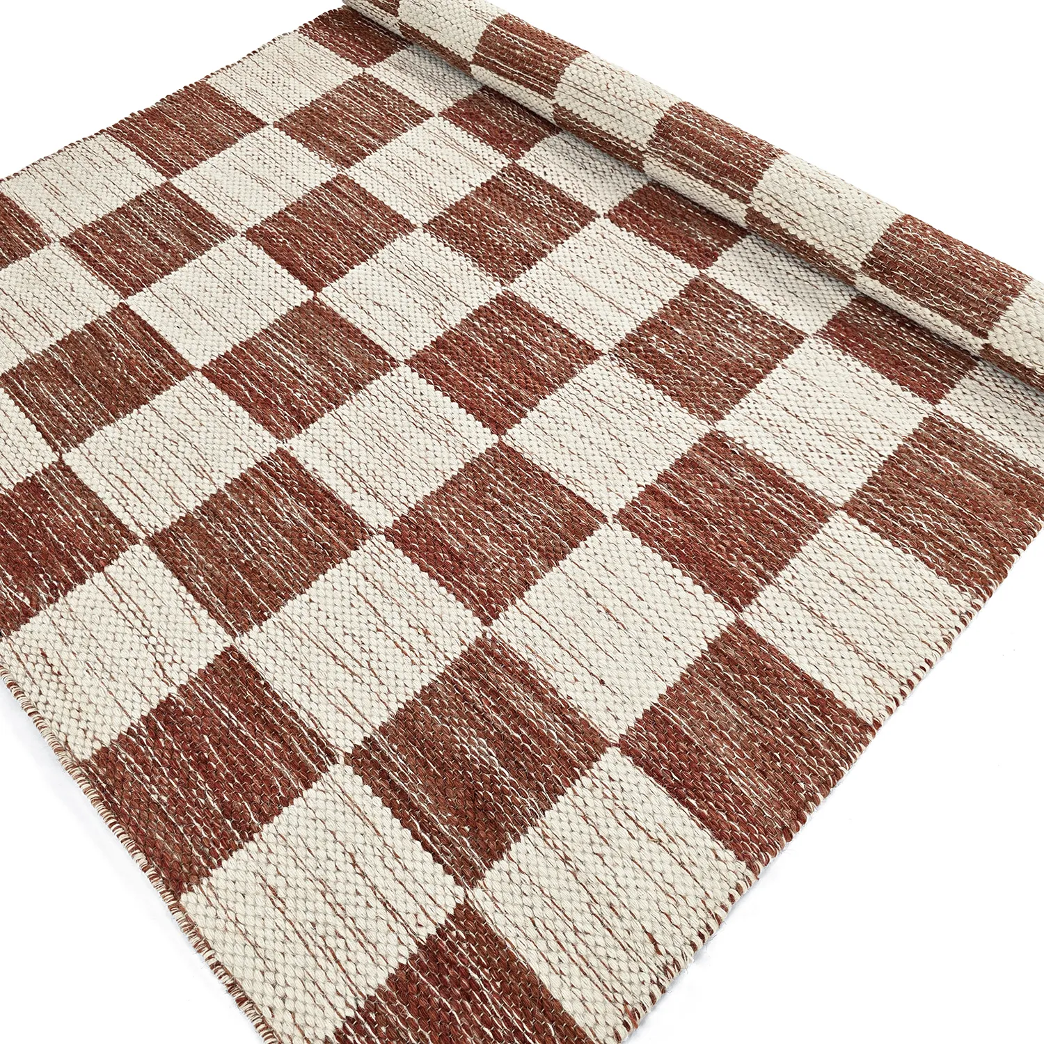 Alfombra de Lana - Dundee (rojo/blanco)