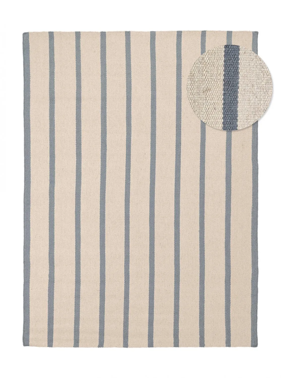 Alfombra de Lana - Luton (denim deslavado/blanco)