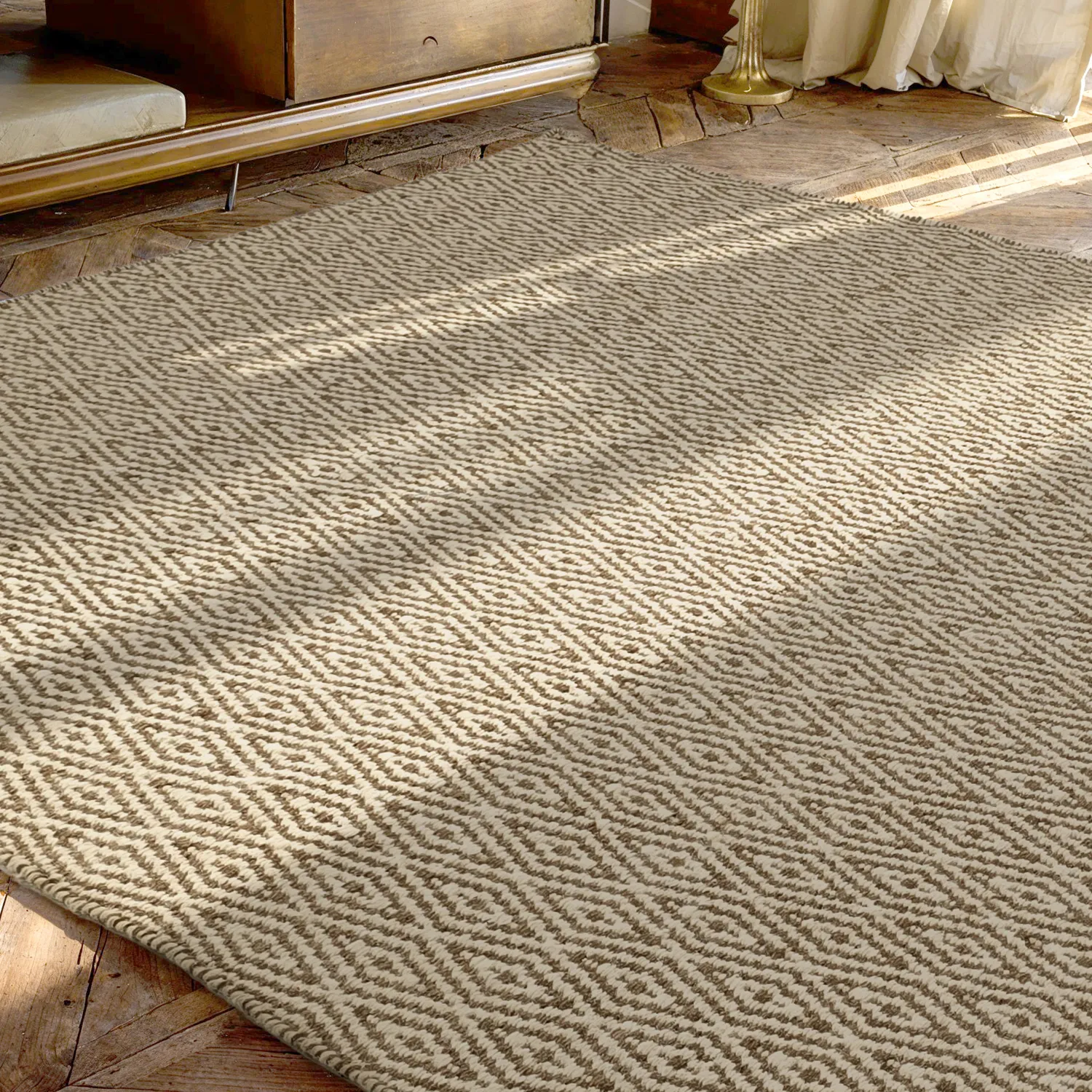 Alfombra de Lana - Monastir (marrón/blanco)