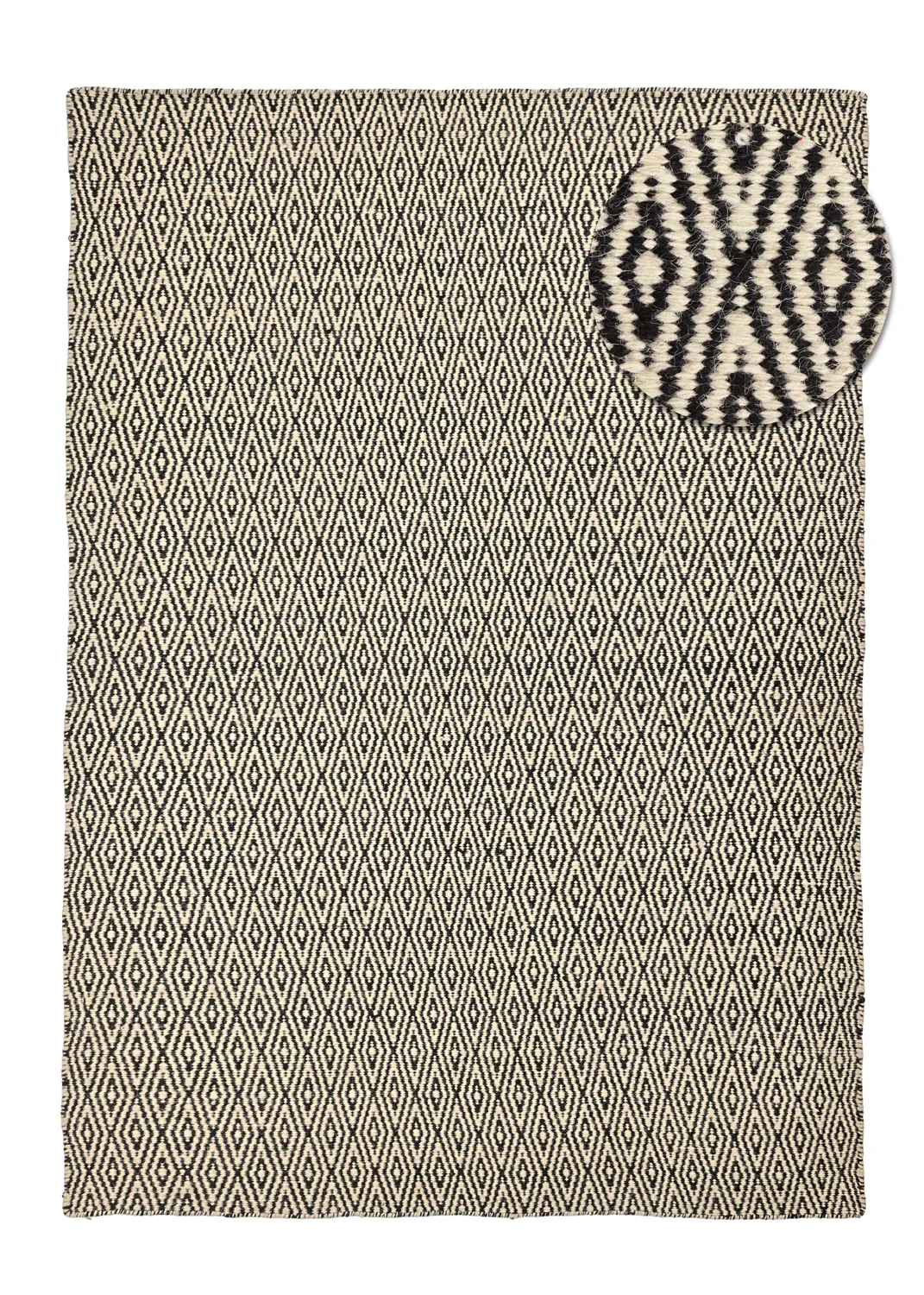 Alfombra de Lana - Monastir (negro/blanco)
