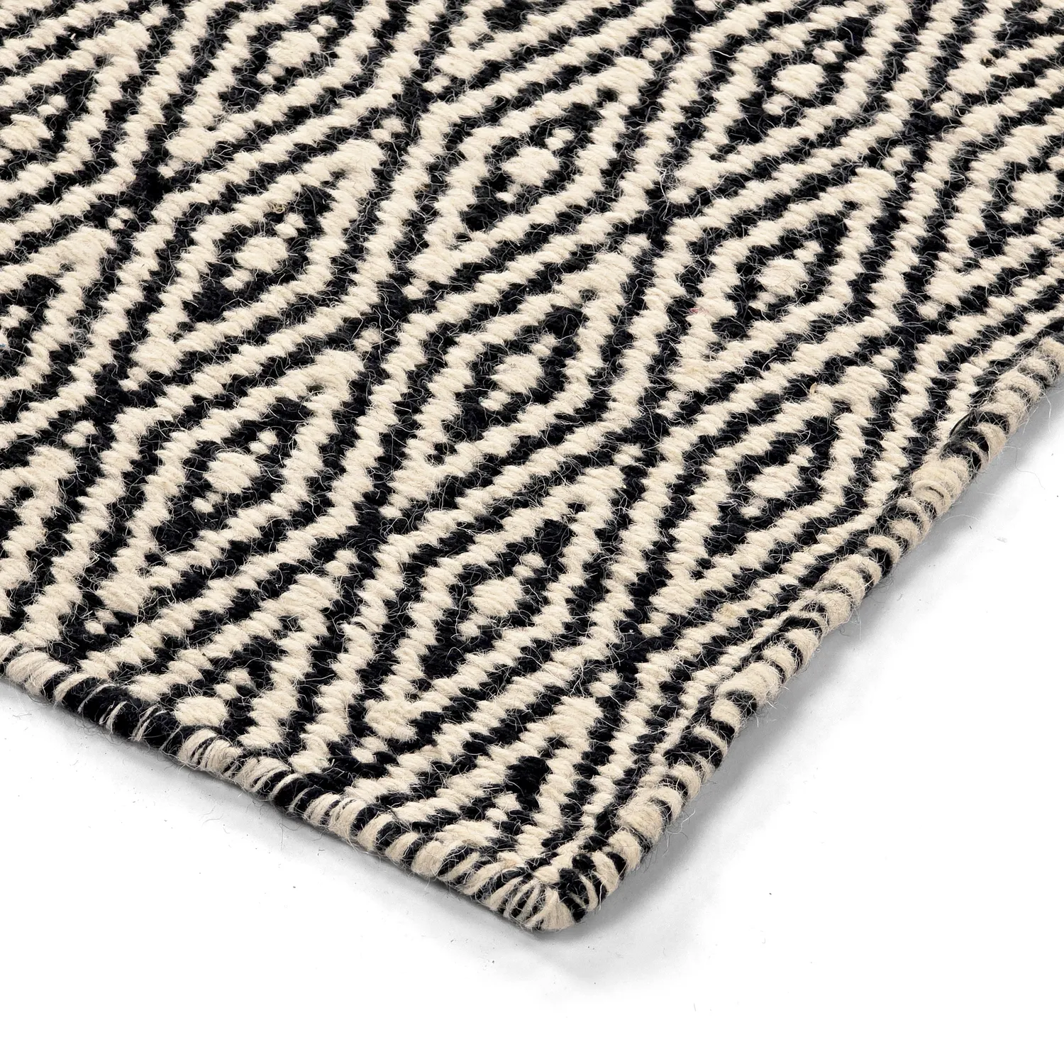 Alfombra de Lana - Monastir (negro/blanco)