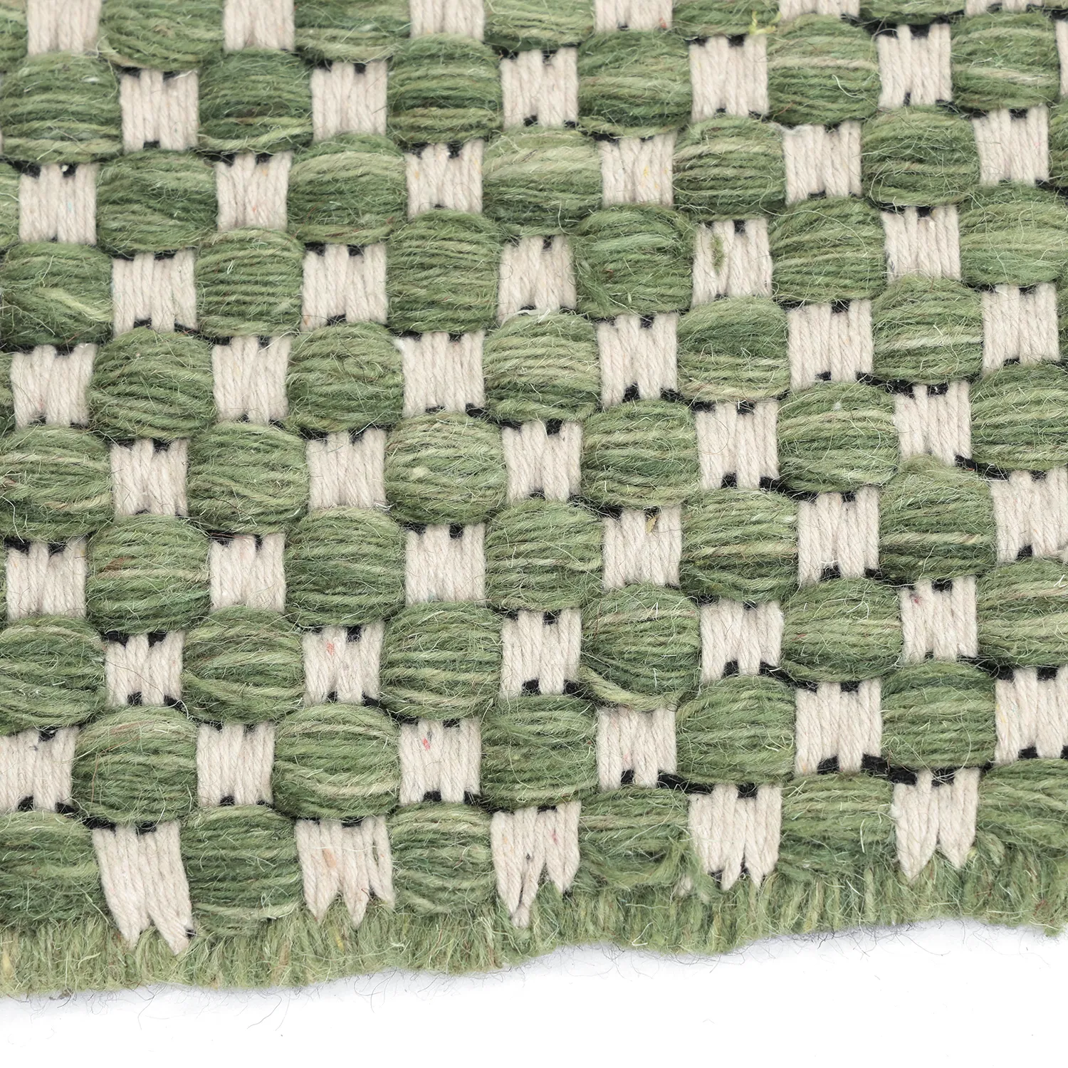 Alfombras redondeadas - Ovelia (verde/blanco)