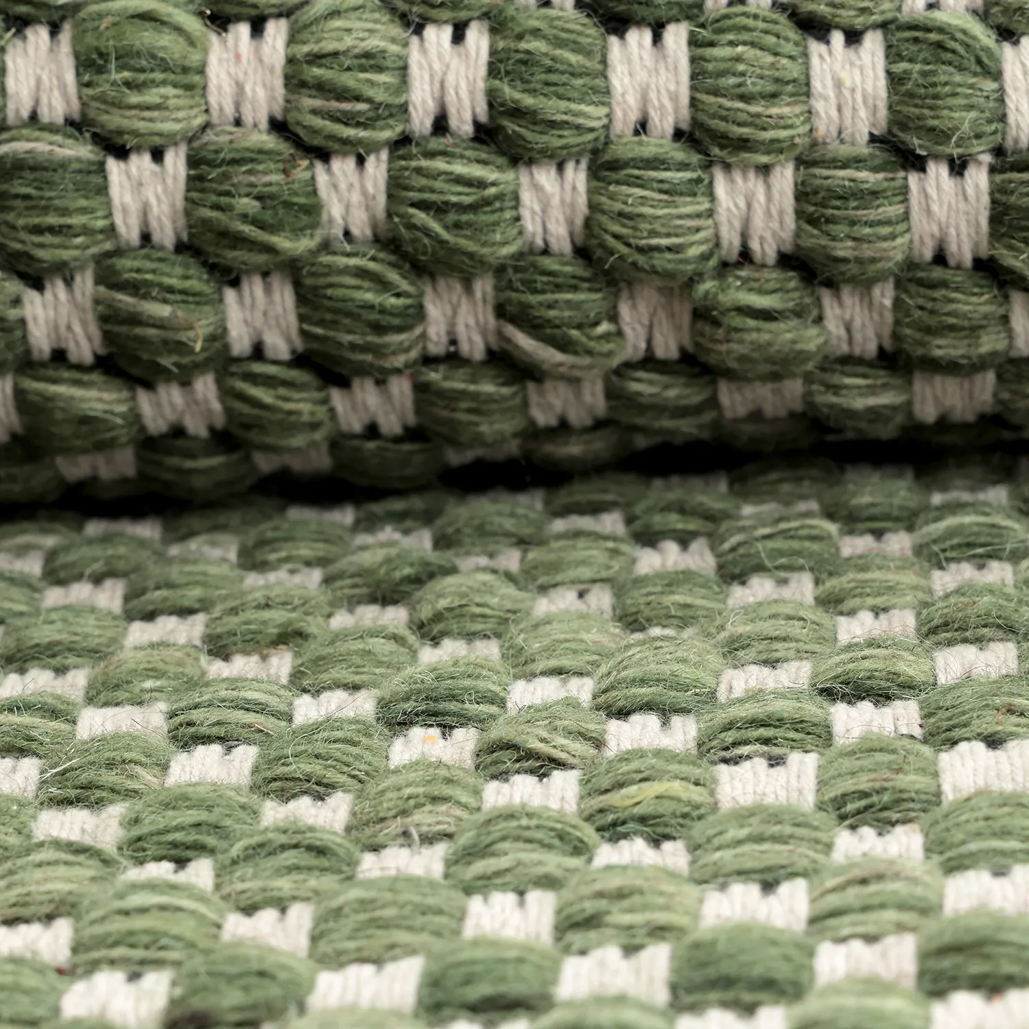 Alfombras redondeadas - Ovelia (verde/blanco)