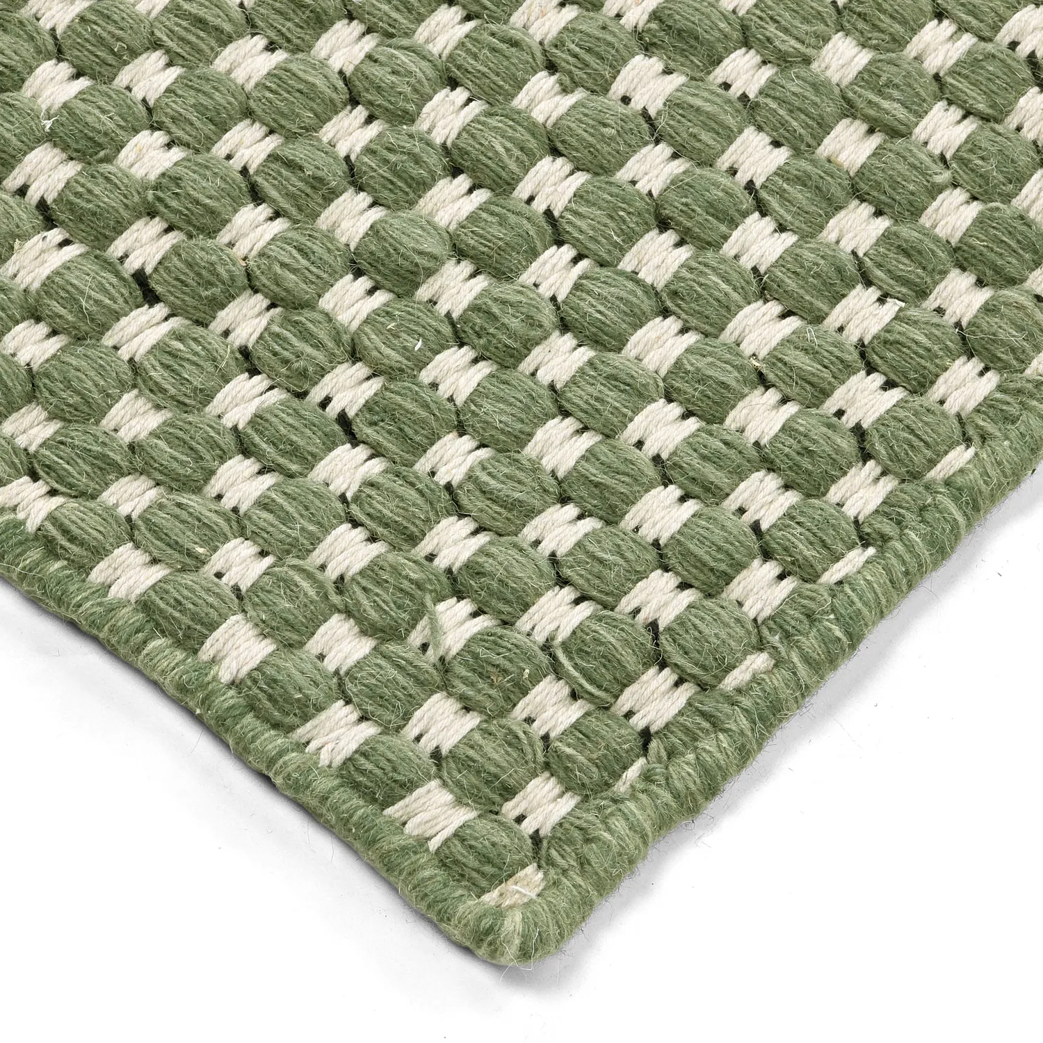 Alfombra de Lana - Ovelia (verde/blanco)