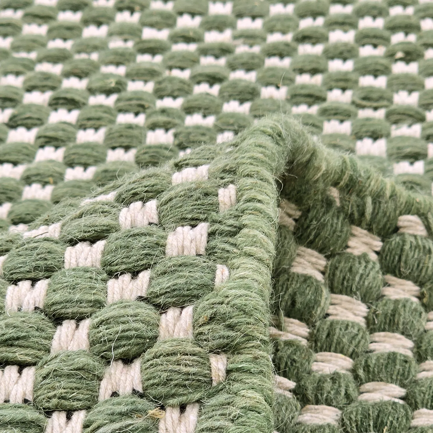 Alfombra de Lana - Ovelia (verde/blanco)