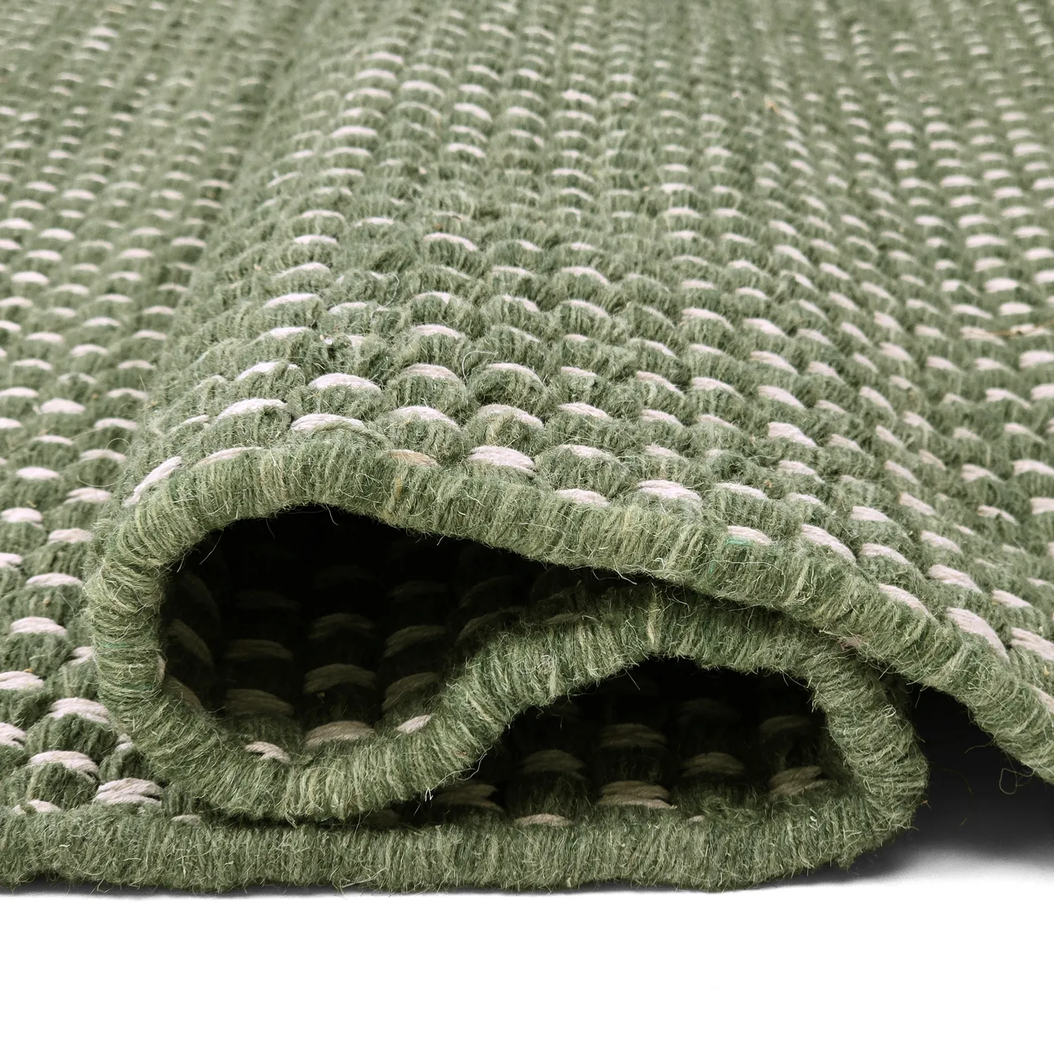 Alfombra de Lana - Ovelia (verde/blanco)