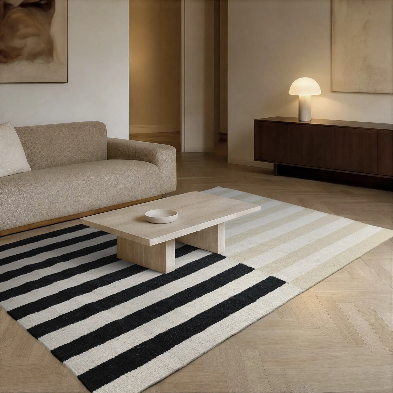 Alfombra de Lana - Peniche (crema/beige)