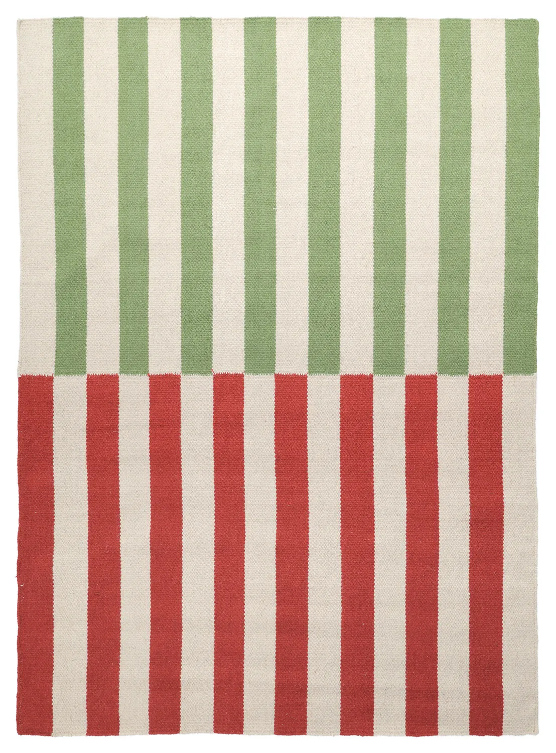Alfombra de Lana - Peniche (crema/verde/rojo)