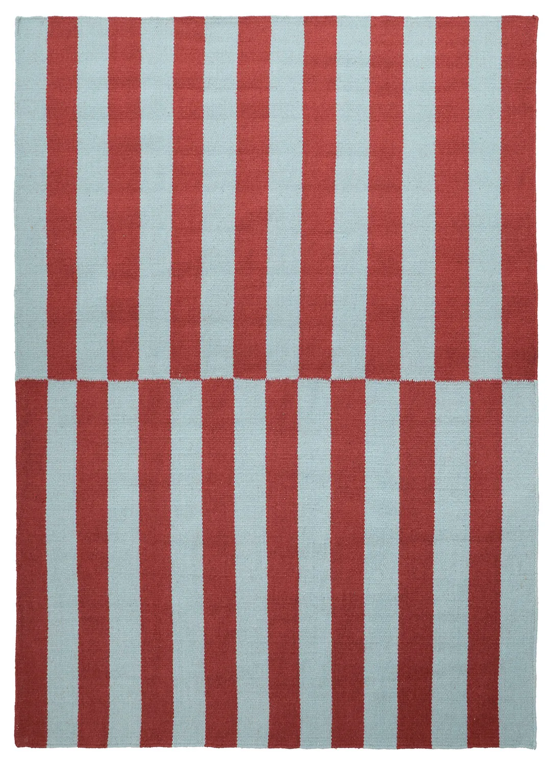 Alfombra de Lana - Peniche (azul claro/rojo)