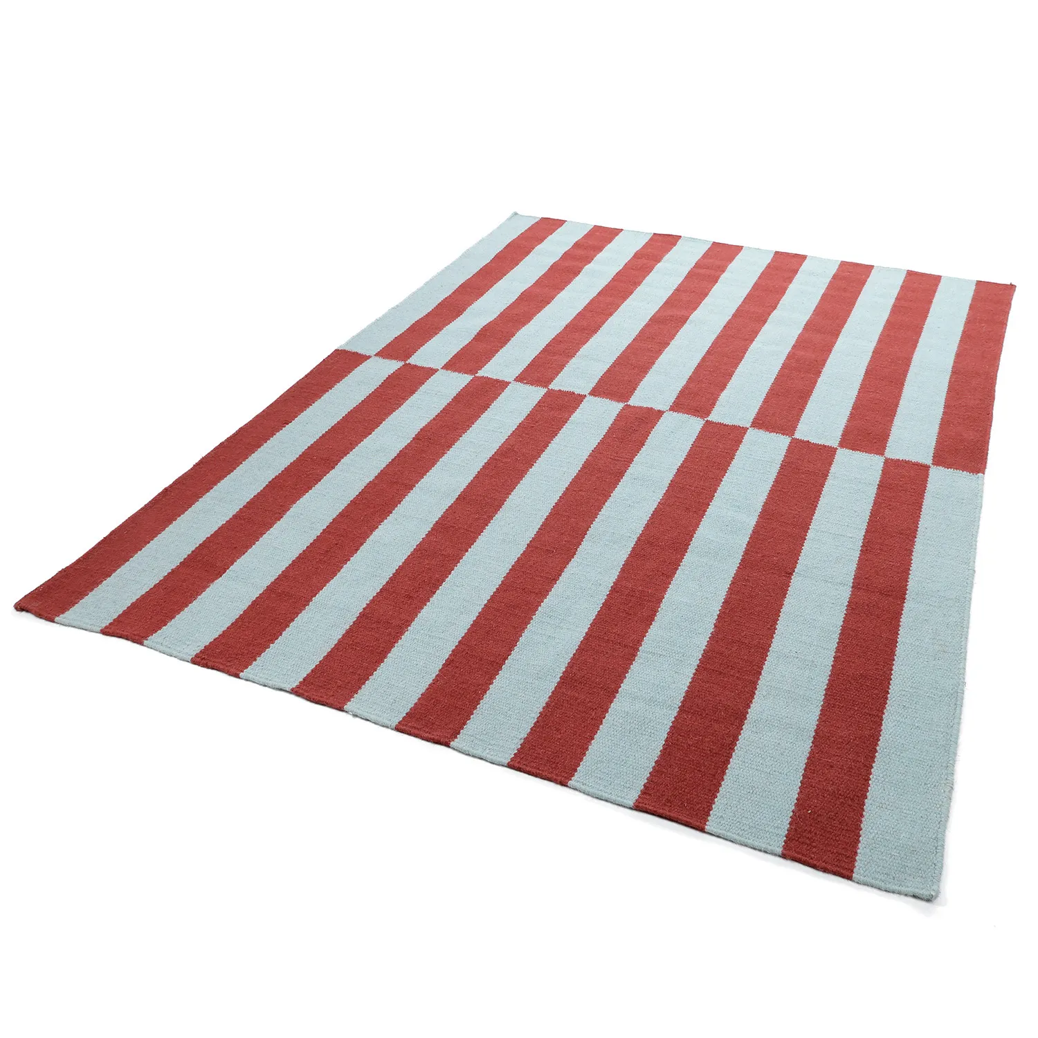 Alfombra de Lana - Peniche (azul claro/rojo)