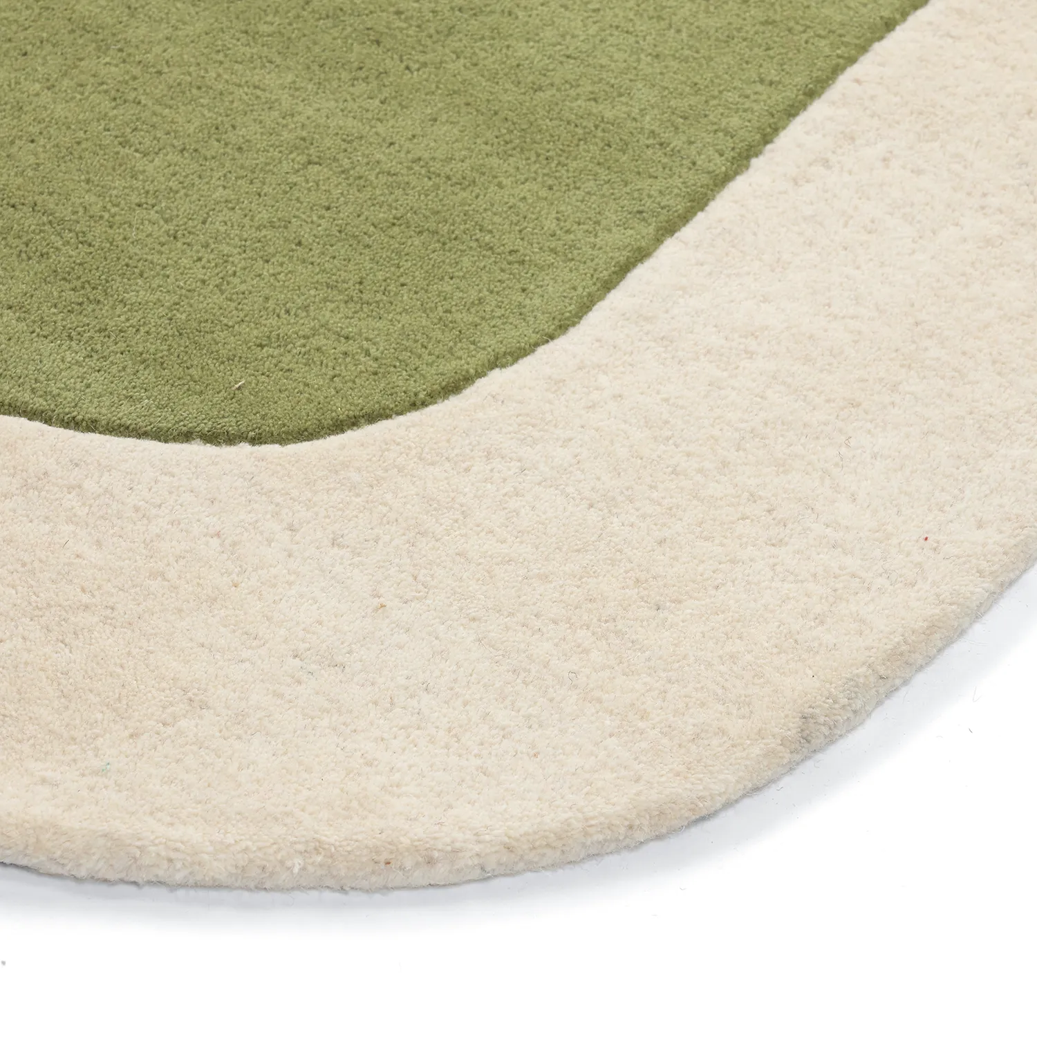 Alfombra de Lana - Puri Hand Tufted Wool Premium (verde/crema)