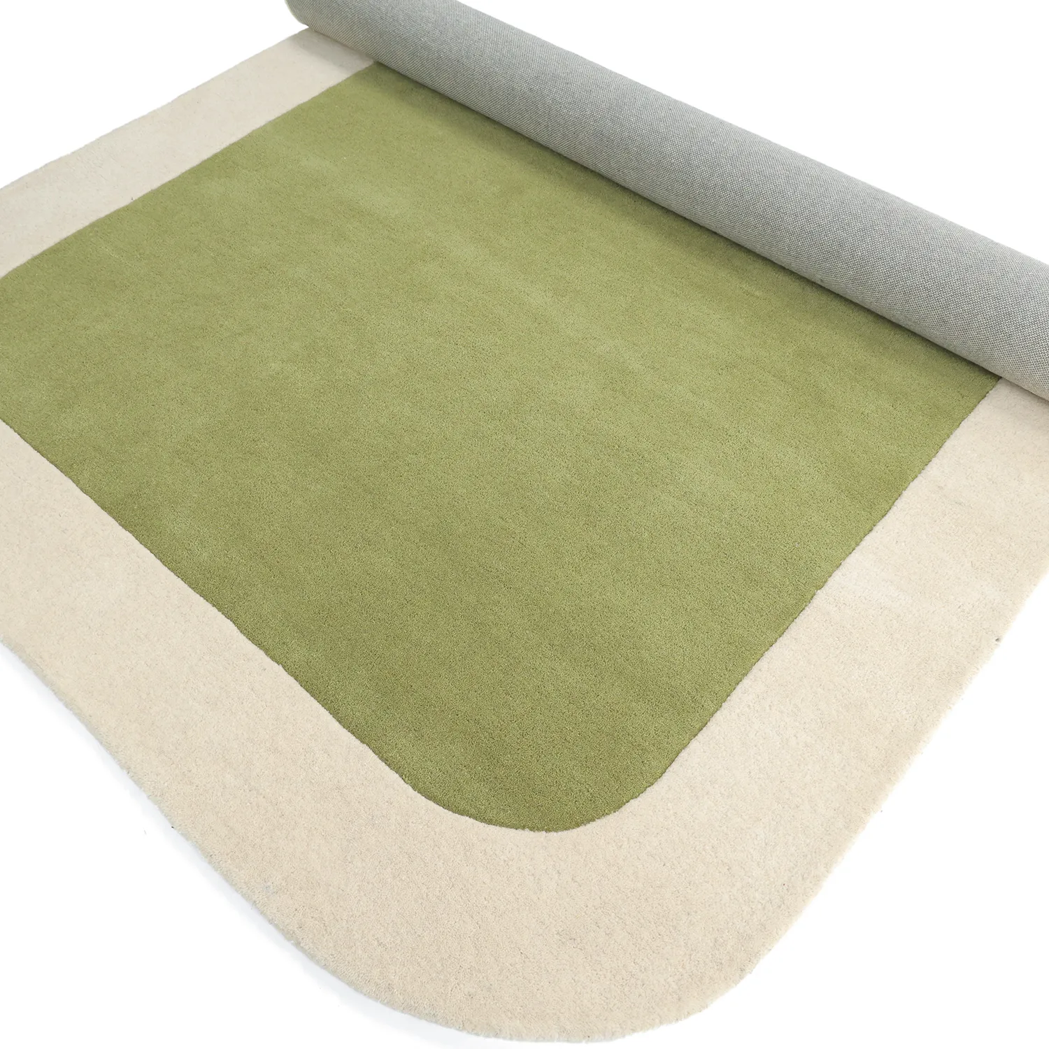 Alfombra de Lana - Puri Hand Tufted Wool Premium (verde/crema)