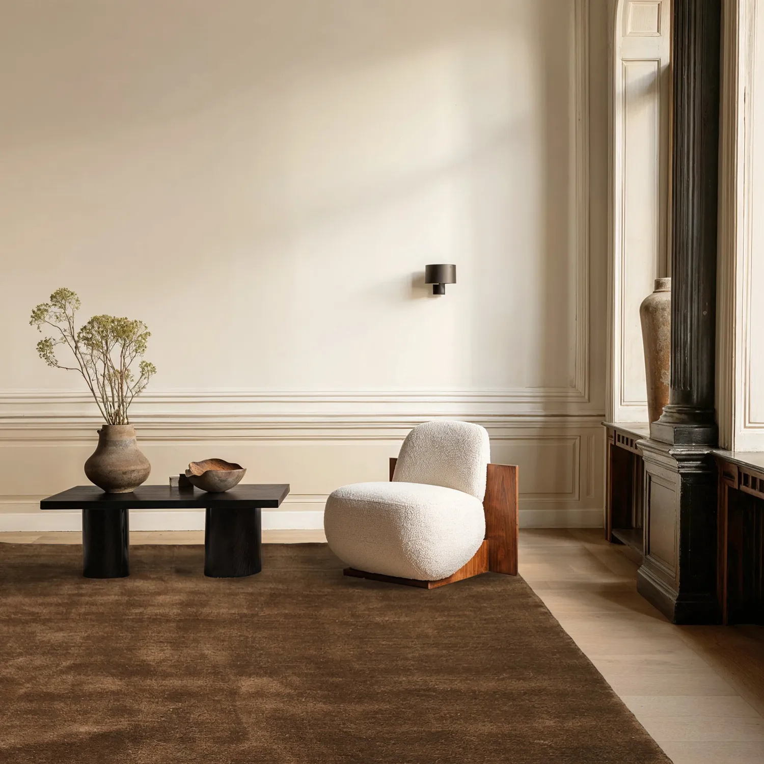 Alfombra de Lana - Rozel Handloom Wool Premium (marrón)
