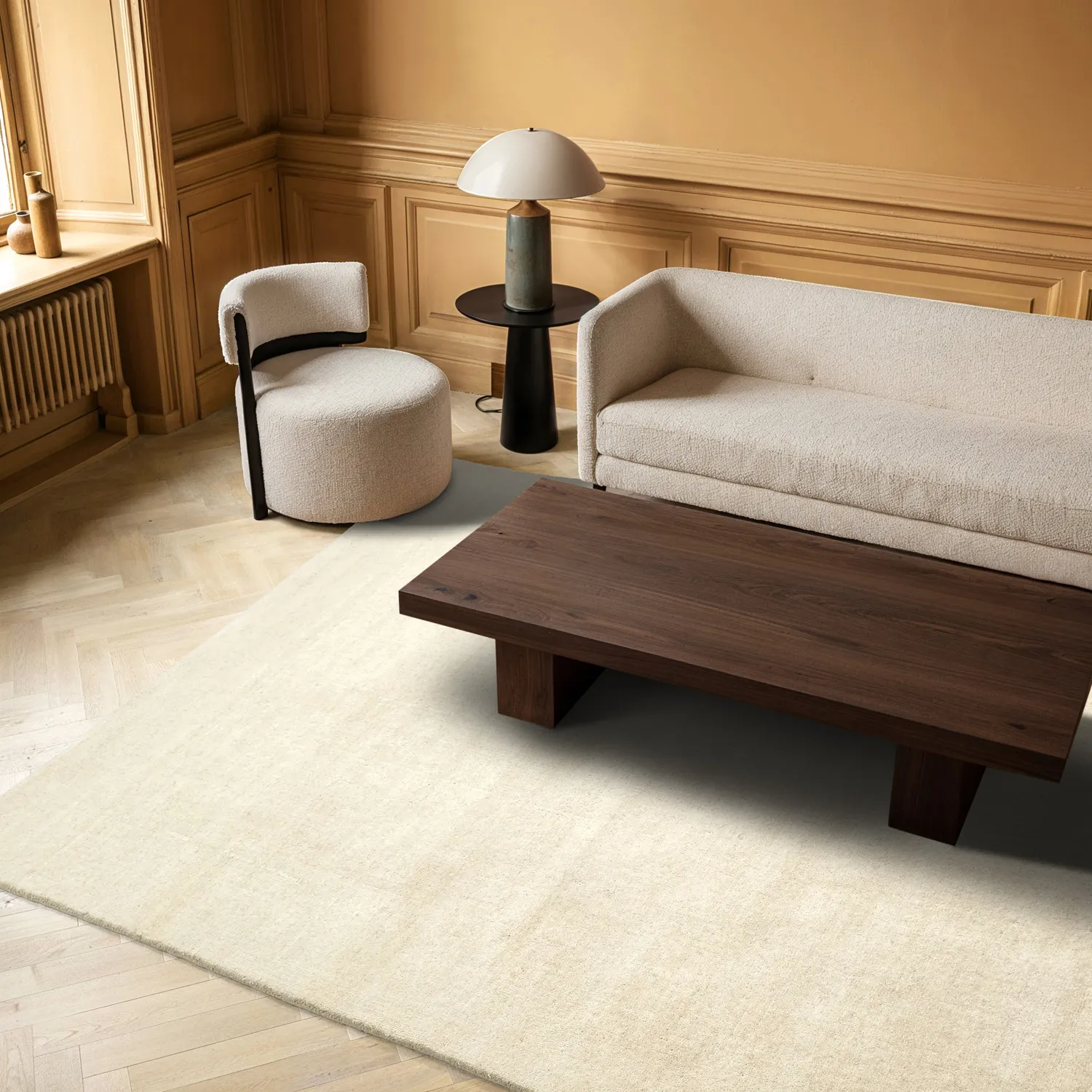 Alfombra de Lana - Rozel Handloom Wool Premium (crema)