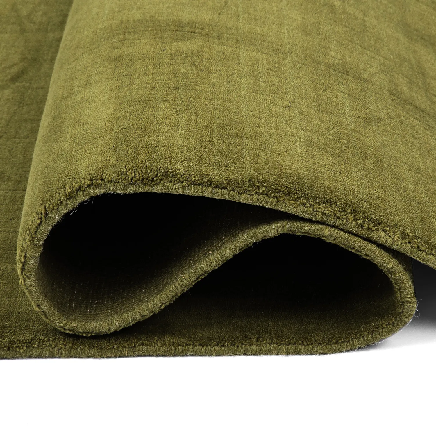 Alfombra de Lana - Rozel Handloom Wool Premium (verde musgo)