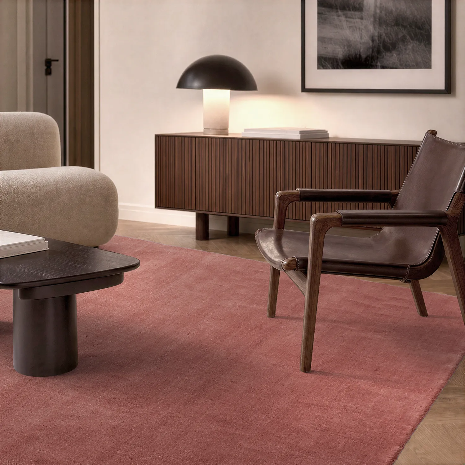 Alfombra de Lana - Rozel Handloom Wool Premium (rojo apagado)