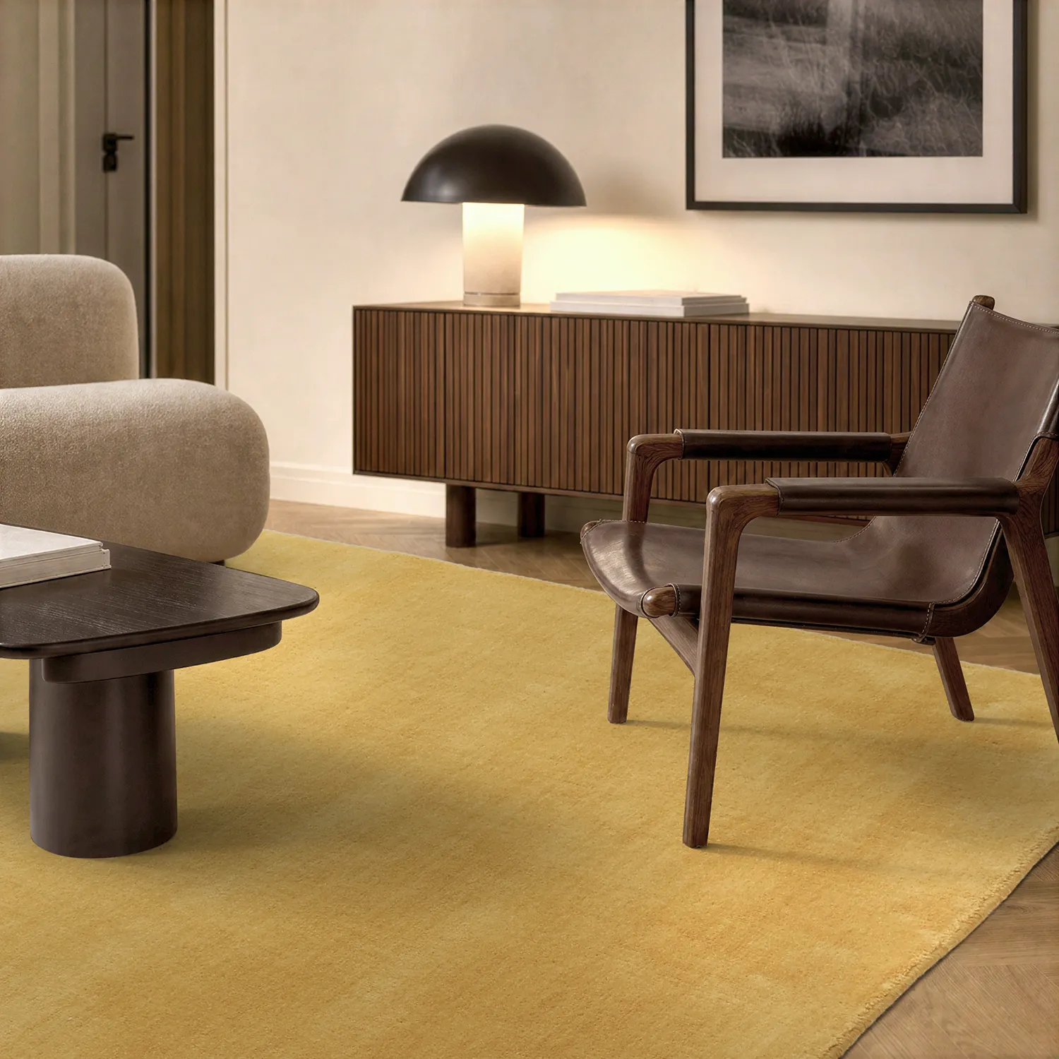Alfombra de Lana - Rozel Handloom Wool Premium (ocre)