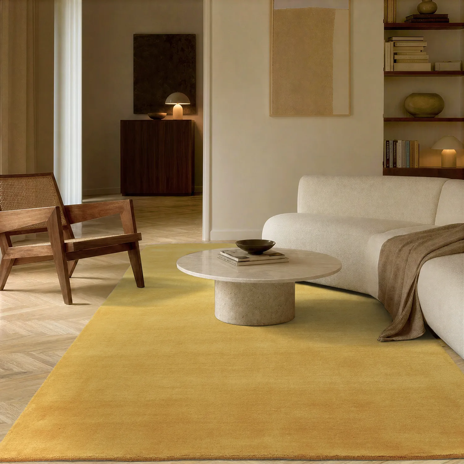 Alfombra de Lana - Rozel Handloom Wool Premium (ocre)