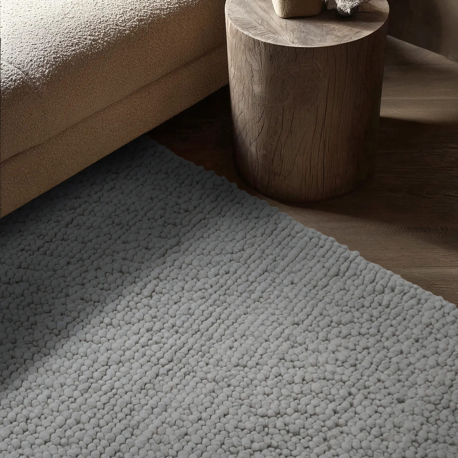Alfombra de Lana - Sala Irregular Wool Bubble (gris claro melange)