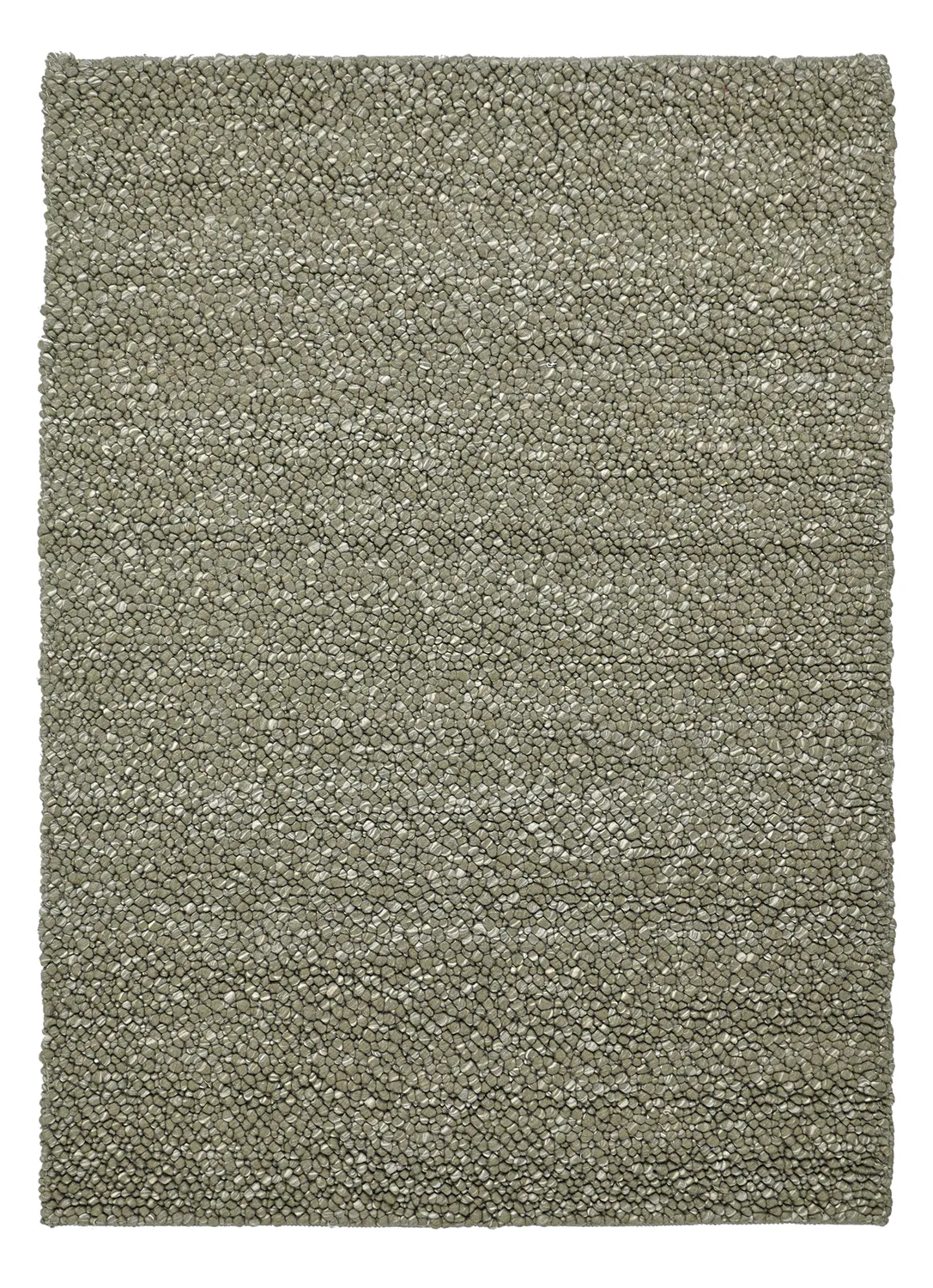 Alfombra de Lana - Sala Irregular Wool Bubble (verde musgo/blanco melange)